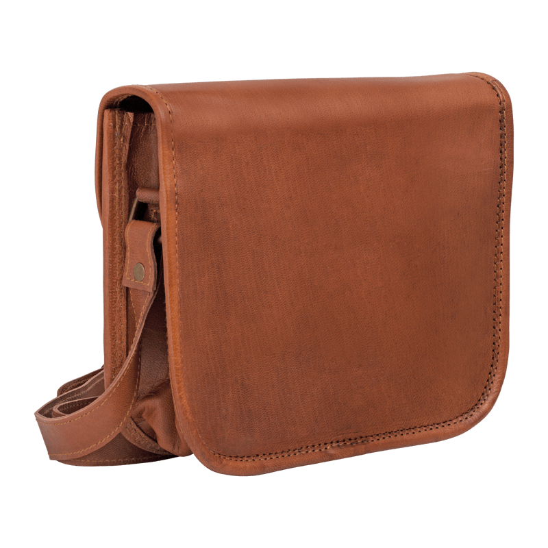 Johnny Fly Co. crossbody accessoire tas bruin zijkant