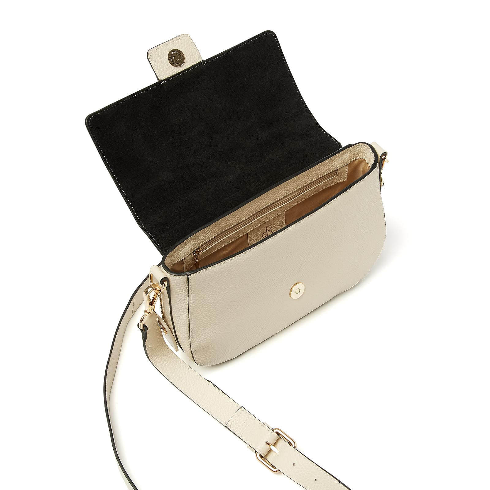 dR Amsterdam Crossbody tas Mint 1103745 voor dames beige binnenkant