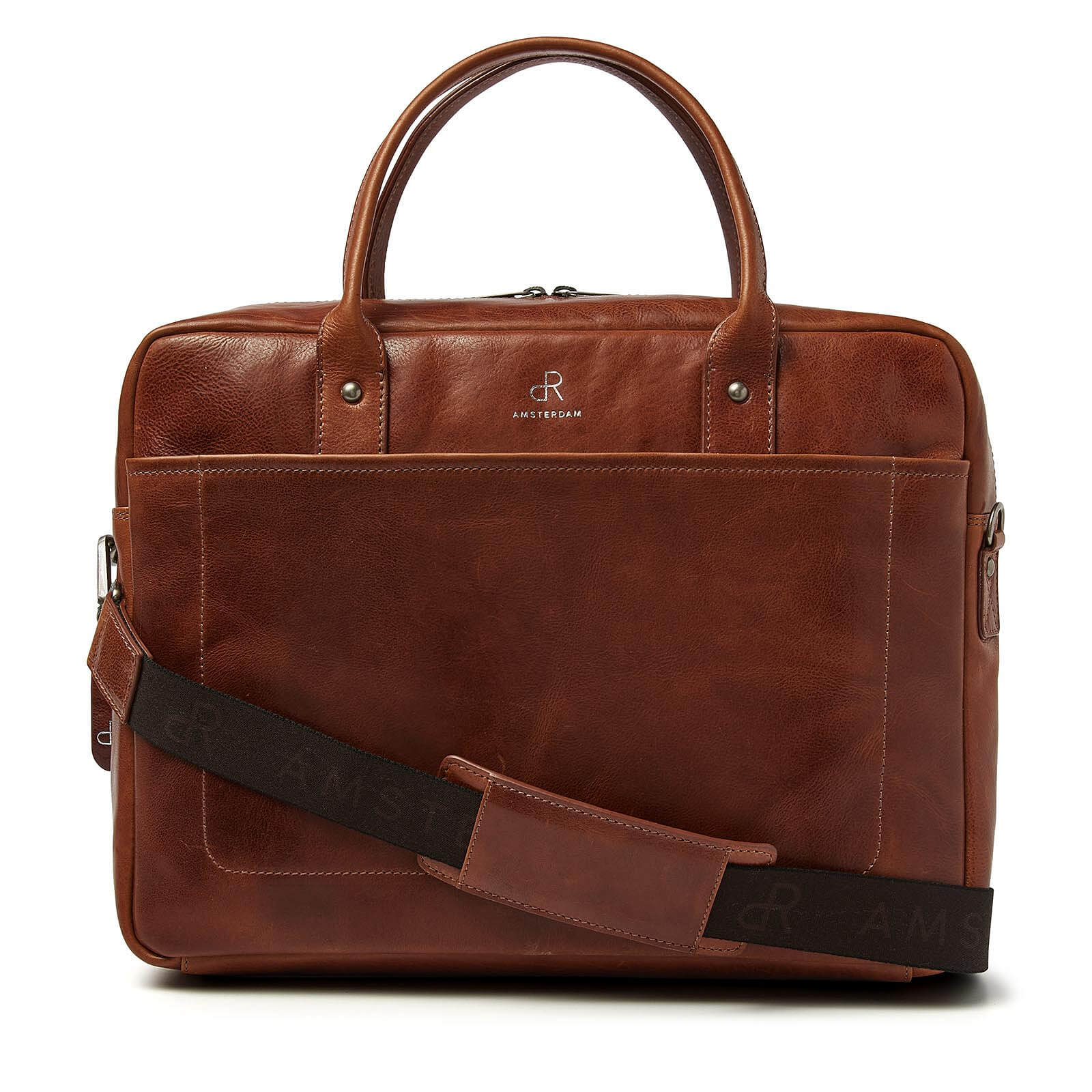 dR Amsterdam laptoptas Milan 15.6 inch voor heren 283755 cognac