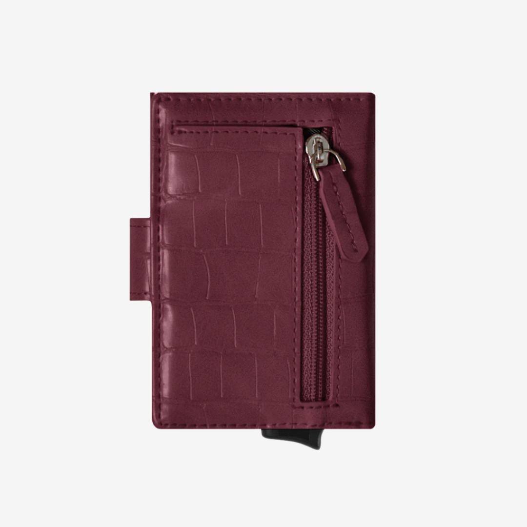 Prowallet pasjeshouders dames Plus Croco bordeaux achterkant