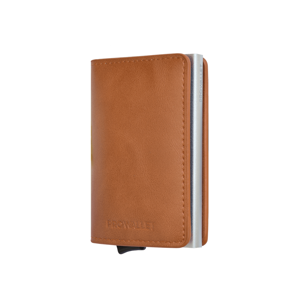 Prowallet pasjeshouder slim bruin 8720387009275 voor unisex zijkant