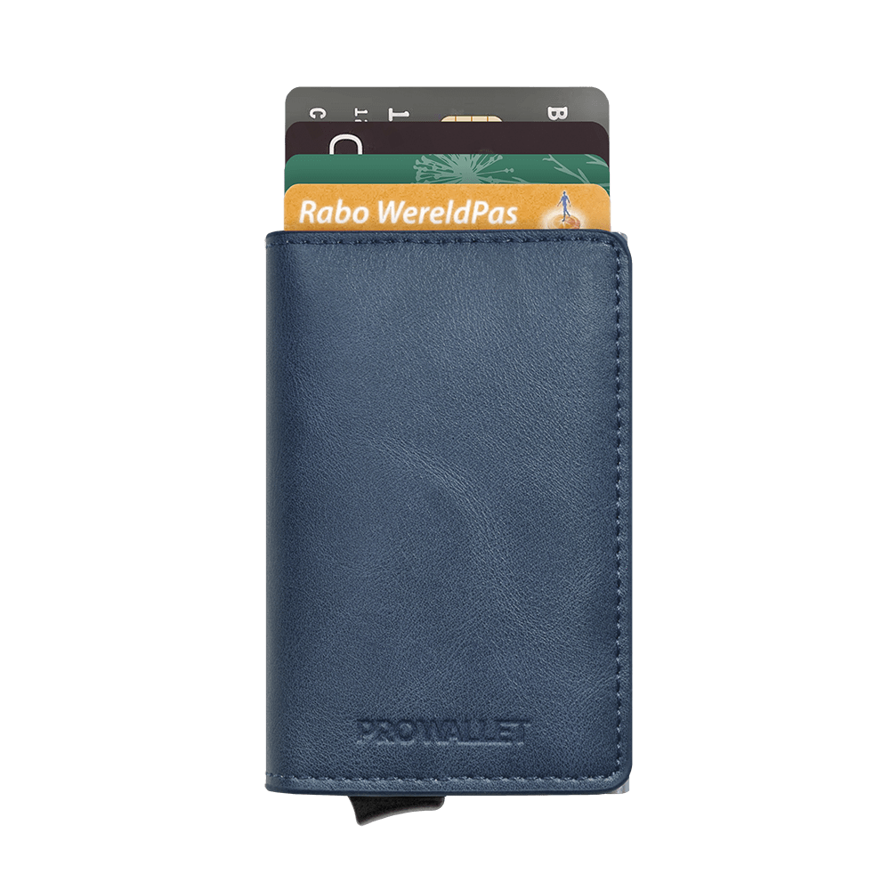 Prowallet pasjeshouder slim blauw voor unisex 8720387009367 pasjes