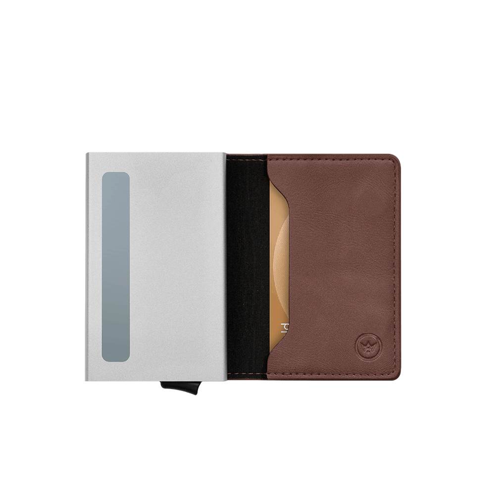 Prowallet pasjeshouder slim coffee bruin 8720387009374 voor unisex binnenkant