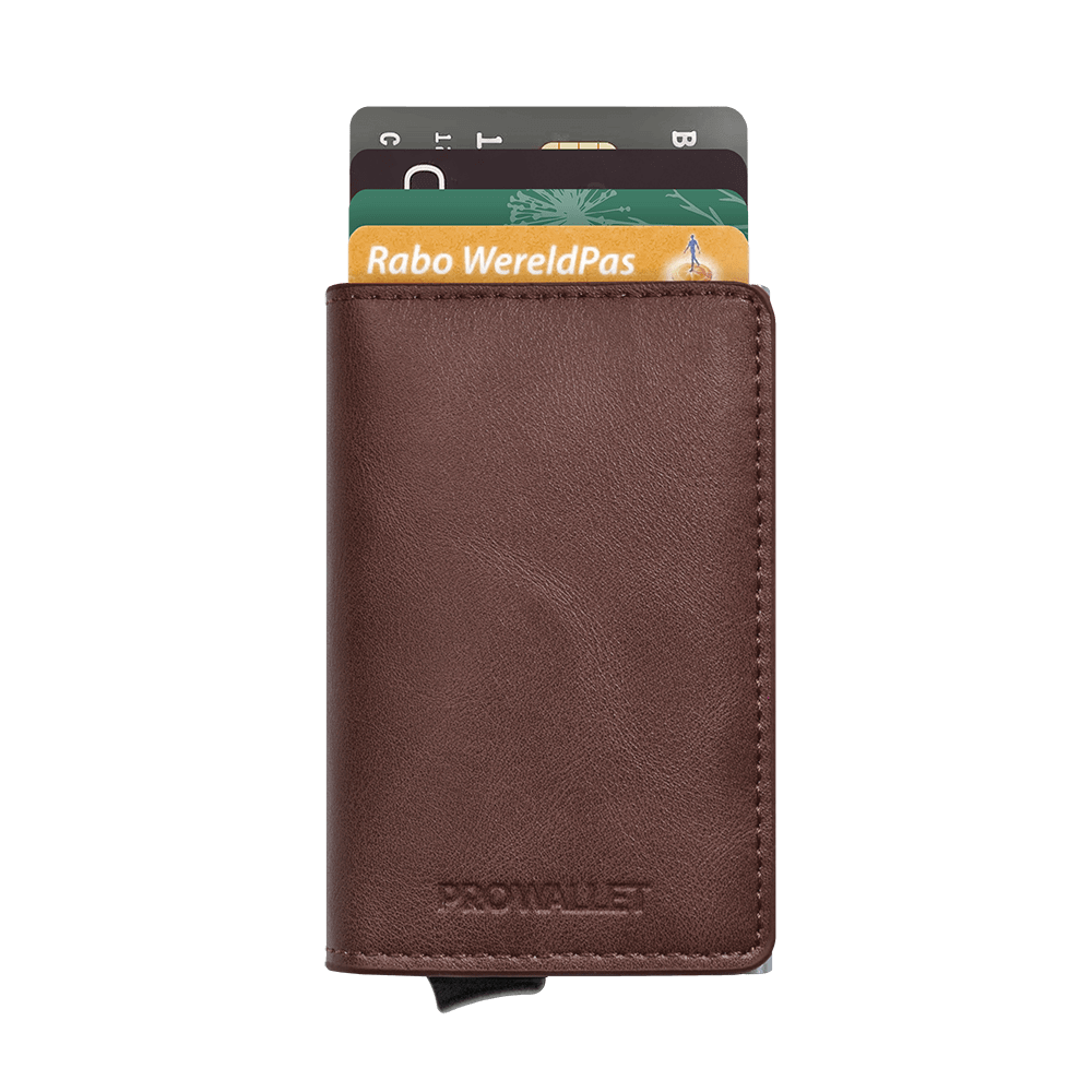 Prowallet pasjeshouder slim coffee bruin 8720387009374 voor unisex pasjes