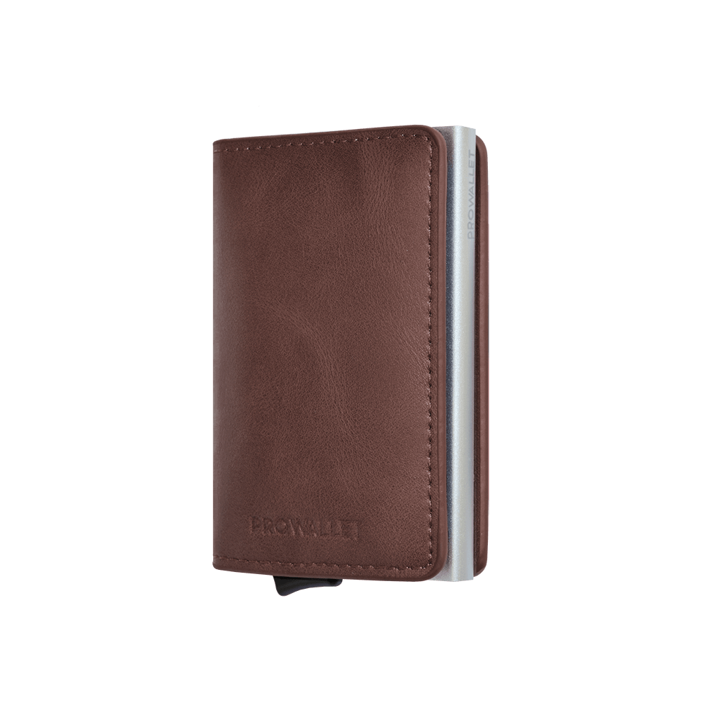 Prowallet pasjeshouder slim coffee bruin 8720387009374 voor unisex zijkant