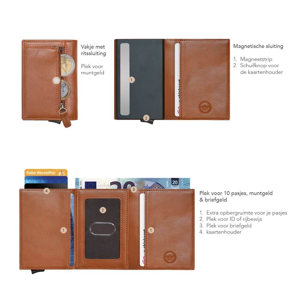 Prowallet pasjeshouder classic bruin voor unisex 8720387009862 beschrijving