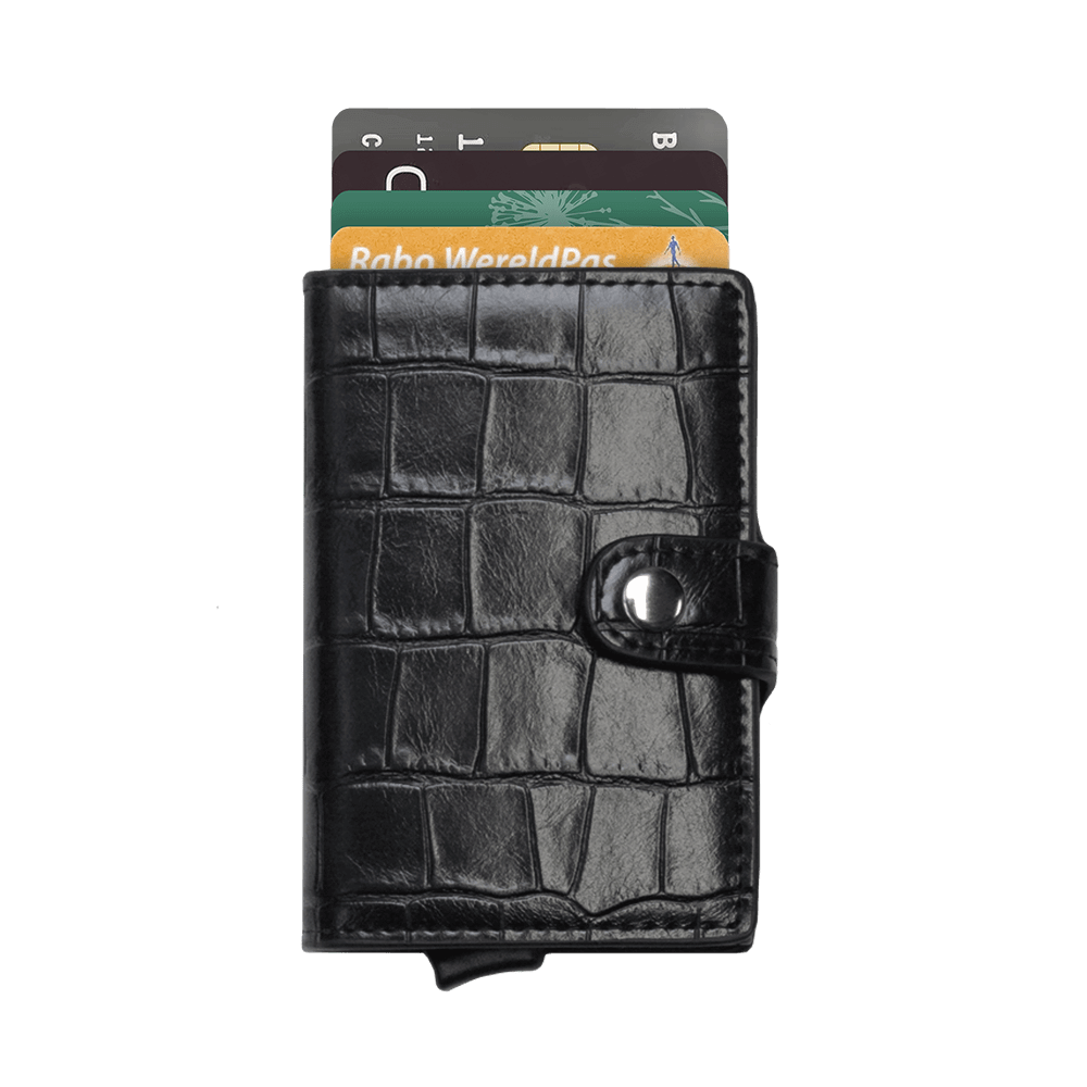 Prowallet pasjeshouder Croco zwart voor dames 8720387009879 pasjes