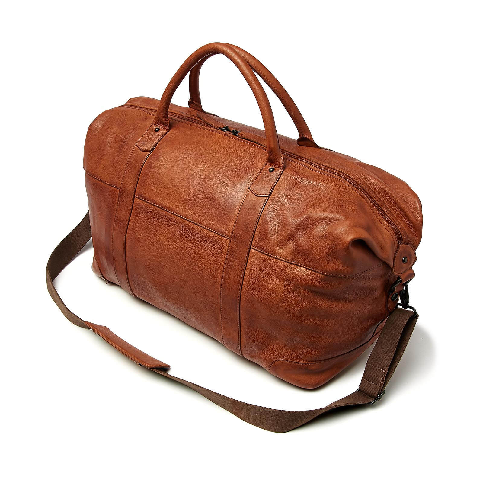 dR Amsterdam leren weekendtas Tampa voor unisex 933694 cognac achterkant