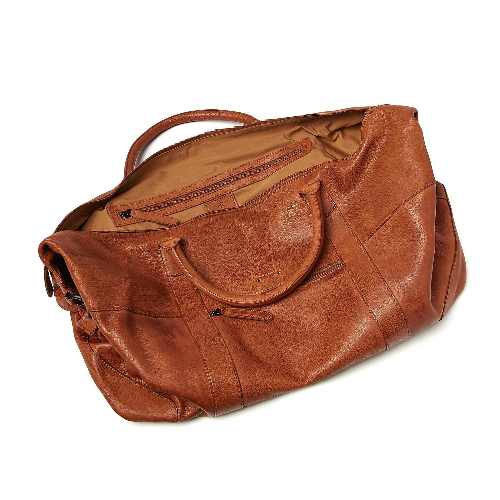 dR Amsterdam leren weekendtas Tampa voor unisex 933694 cognac bovenkant