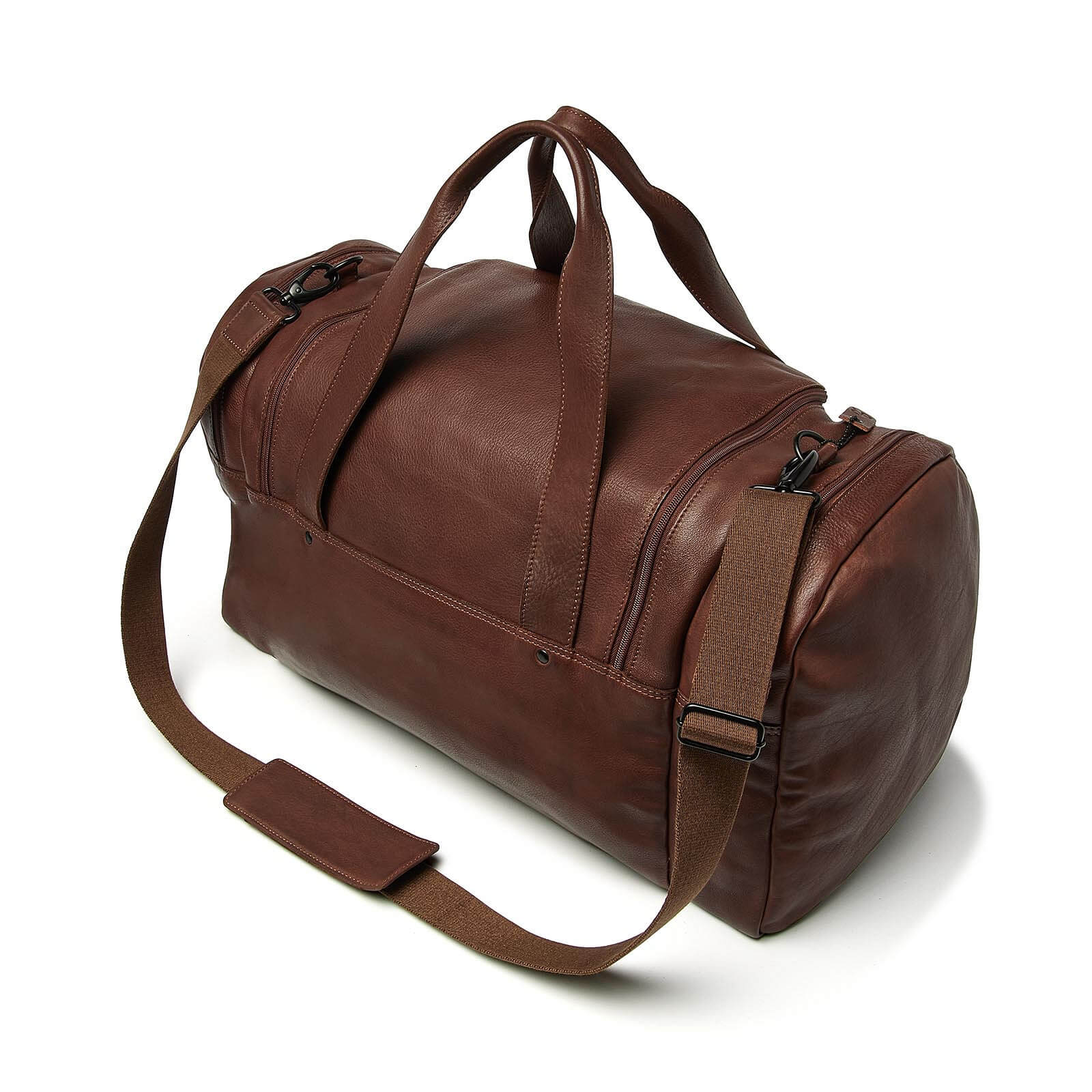 dR Amsterdam leren weekendtas Tampa unisex 933696 bruin achterkant