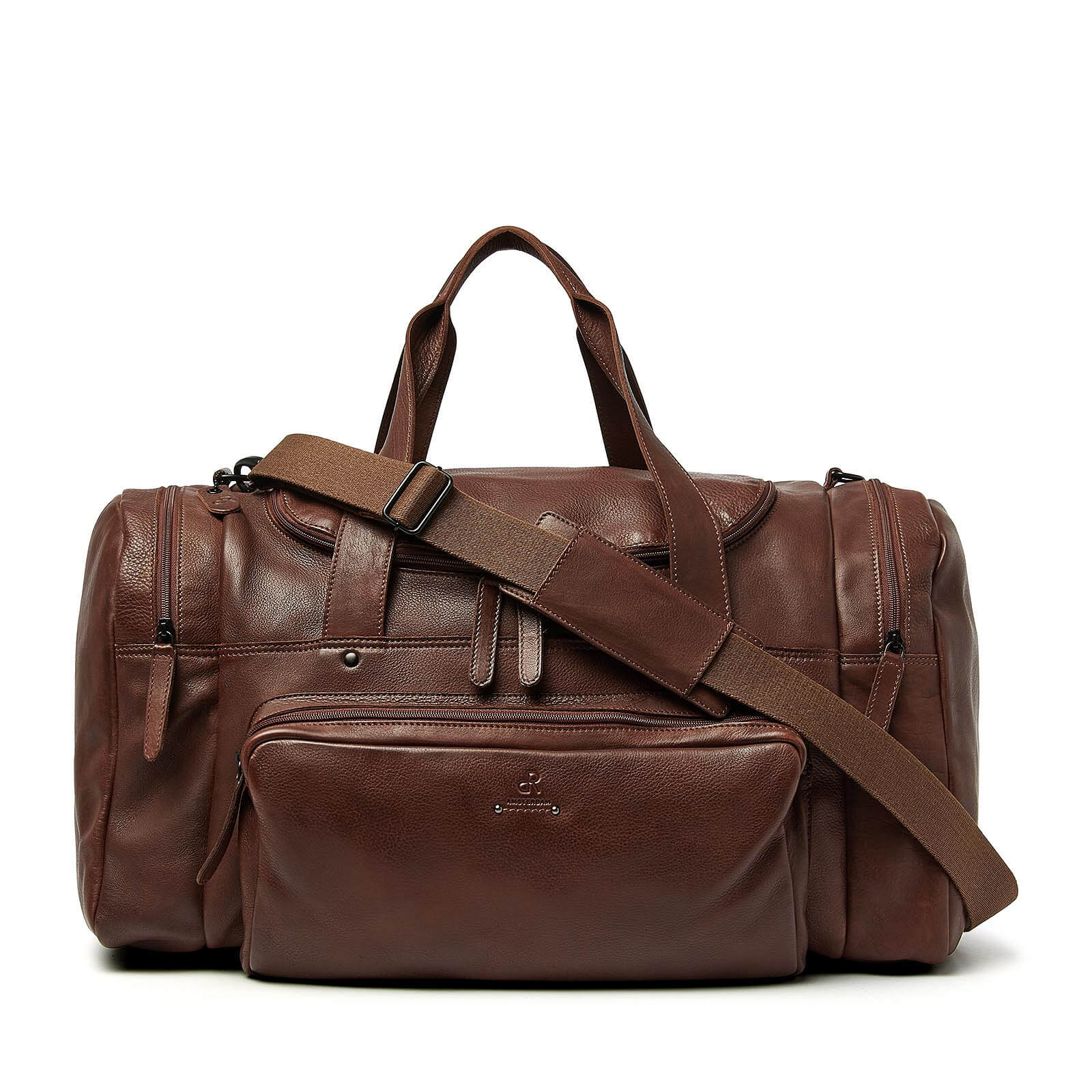 dR Amsterdam leren weekendtas Tampa unisex 933696 bruin 