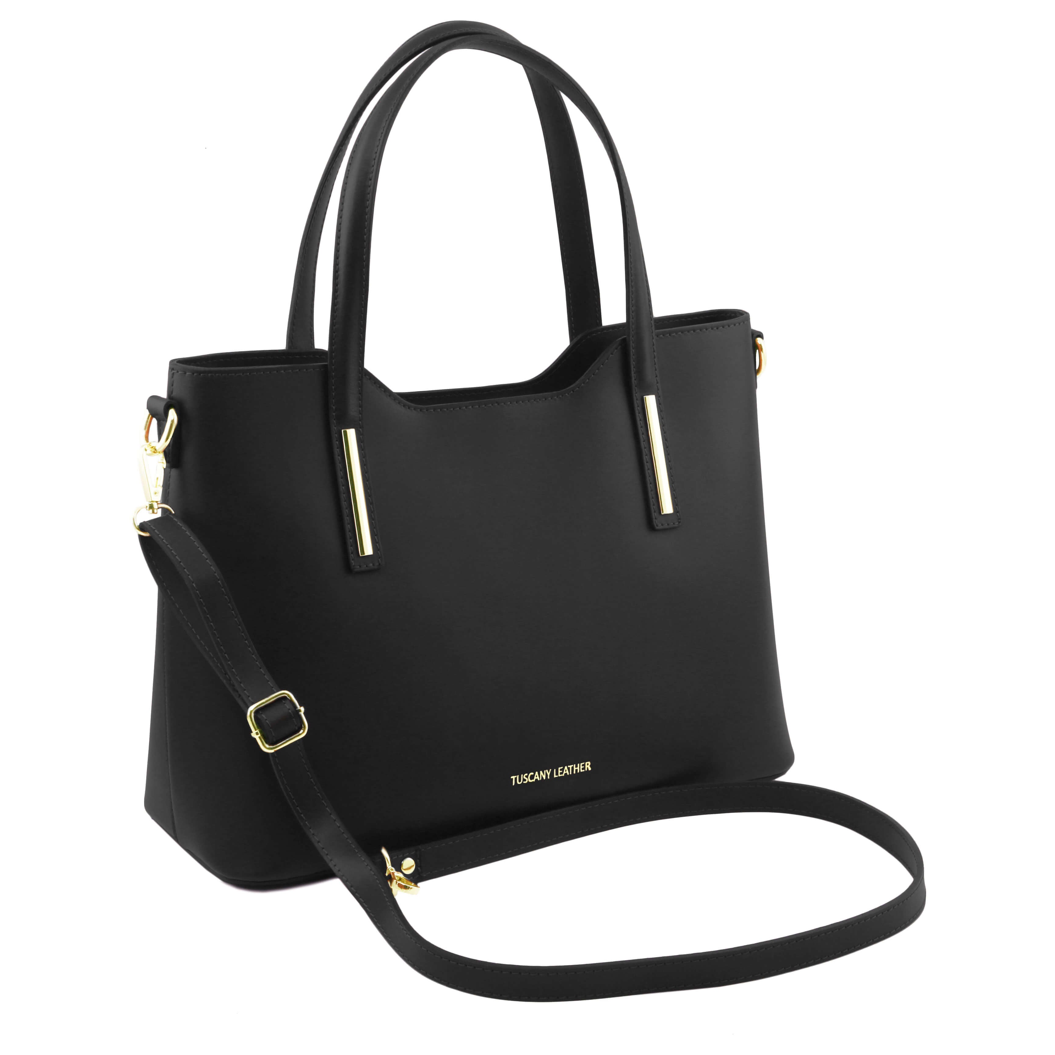 Tuscany Leather shoppers dames Olimpia TL141412 zwart zijkant