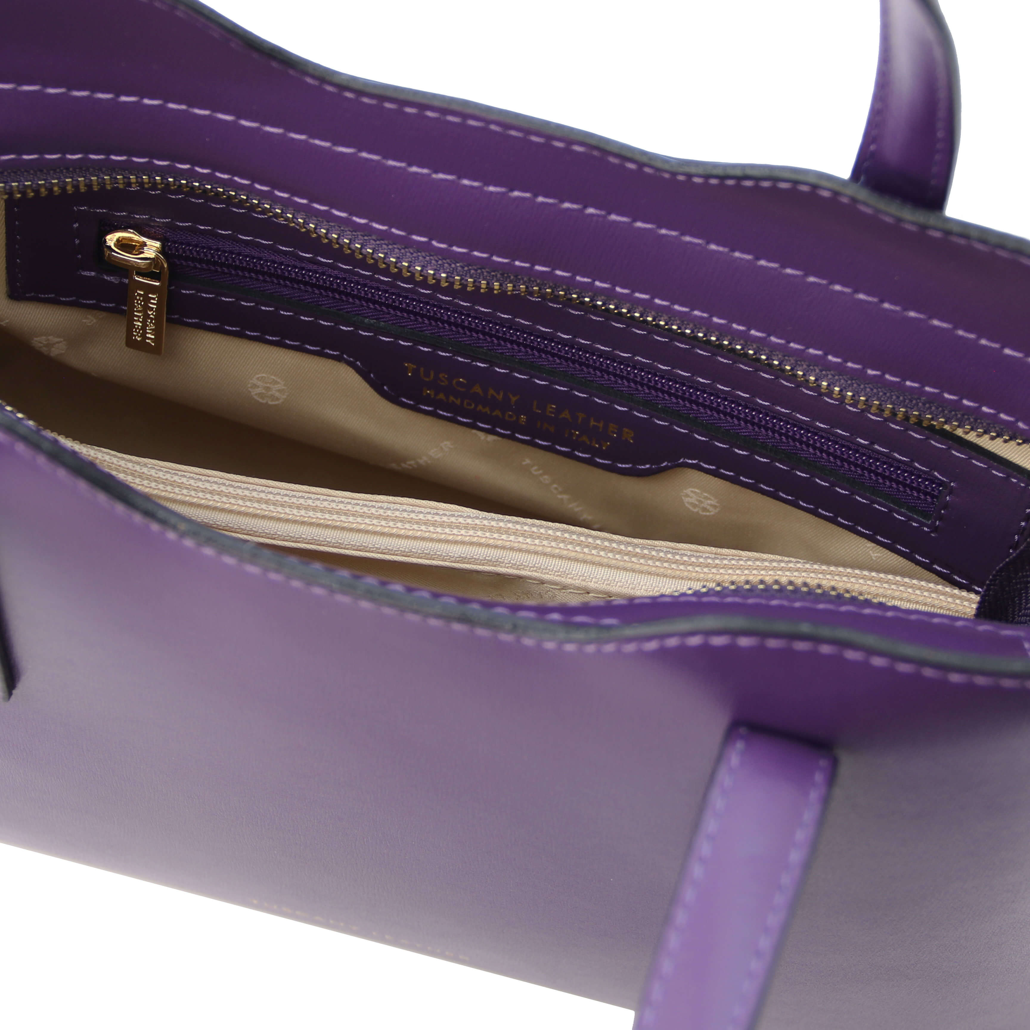 Tuscany Leather handtassen dames Olimpia S TL141521 purple binnenkant