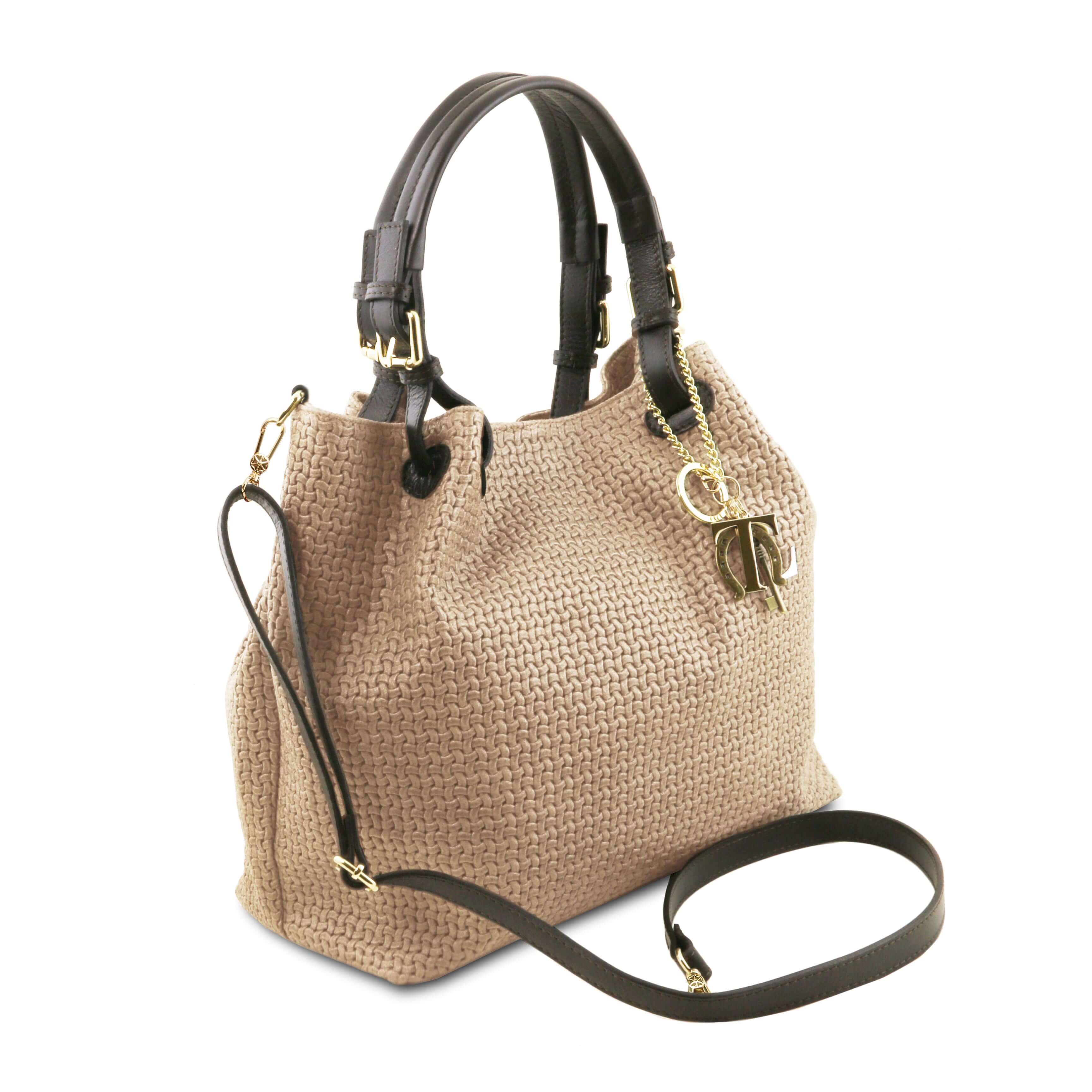 Tuscany Leather Shoppers dames TL Keyluck TL141573 beige zijkant