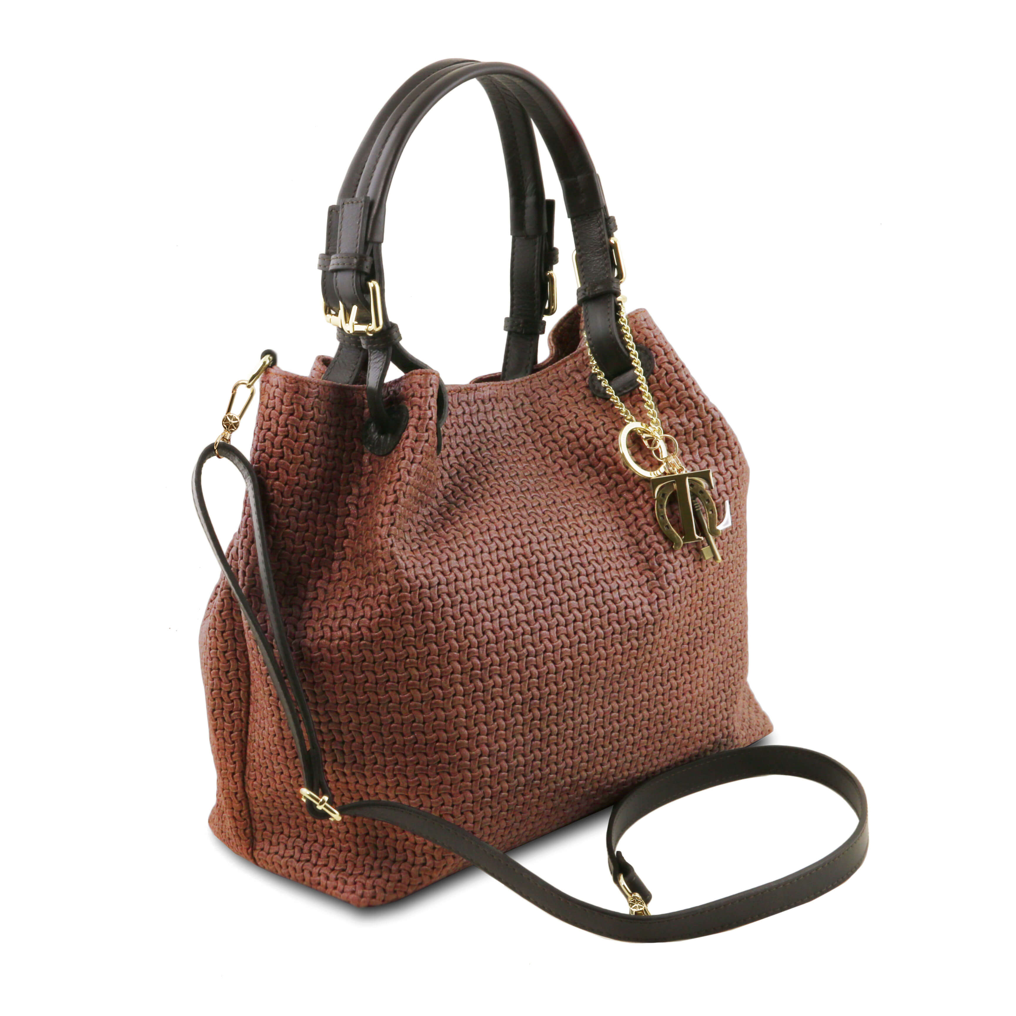 Tuscany Leather Shoppers dames TL Keyluck TL141573 bruin zijkant