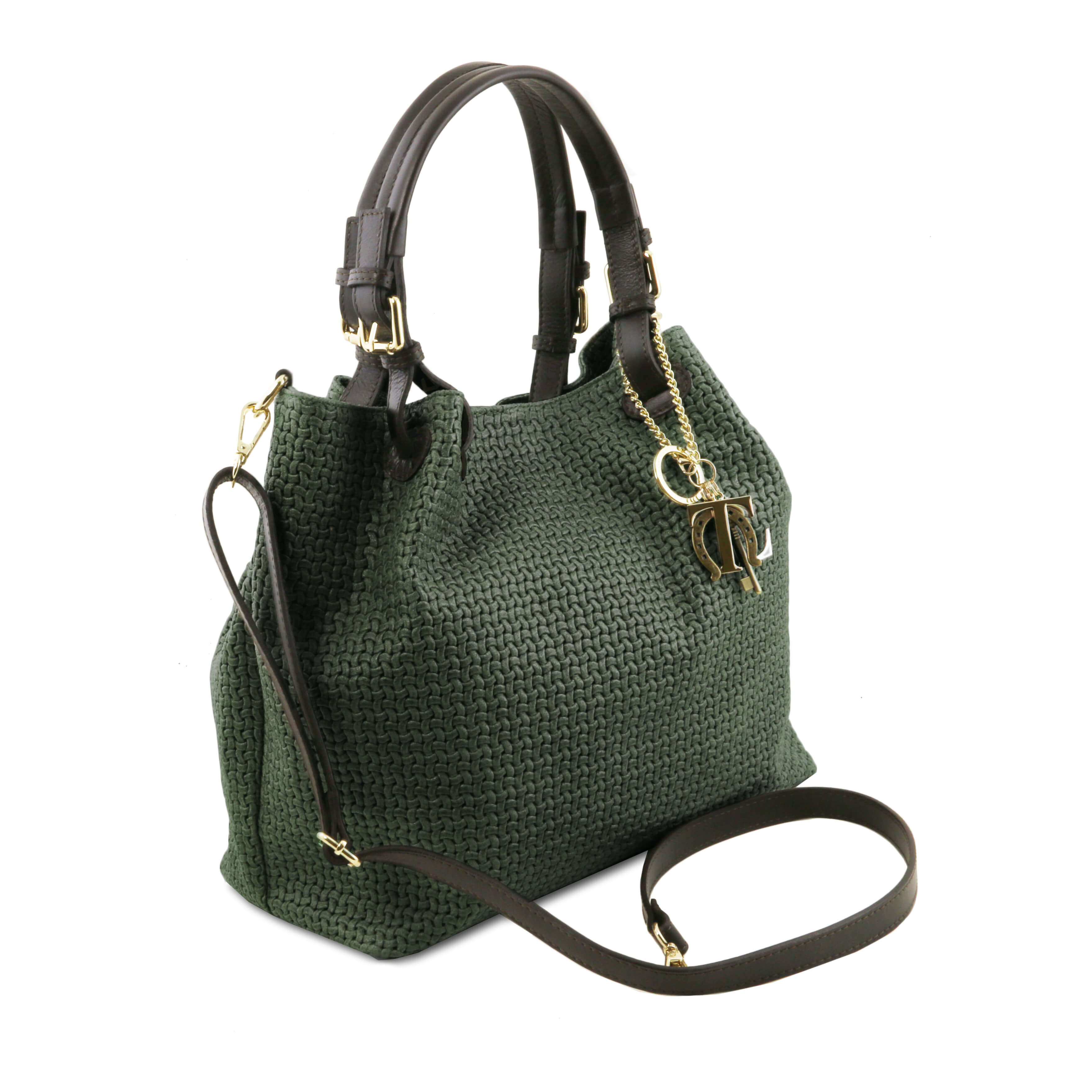 Tuscany Leather Shoppers dames TL Keyluck TL141573 groen zijkant