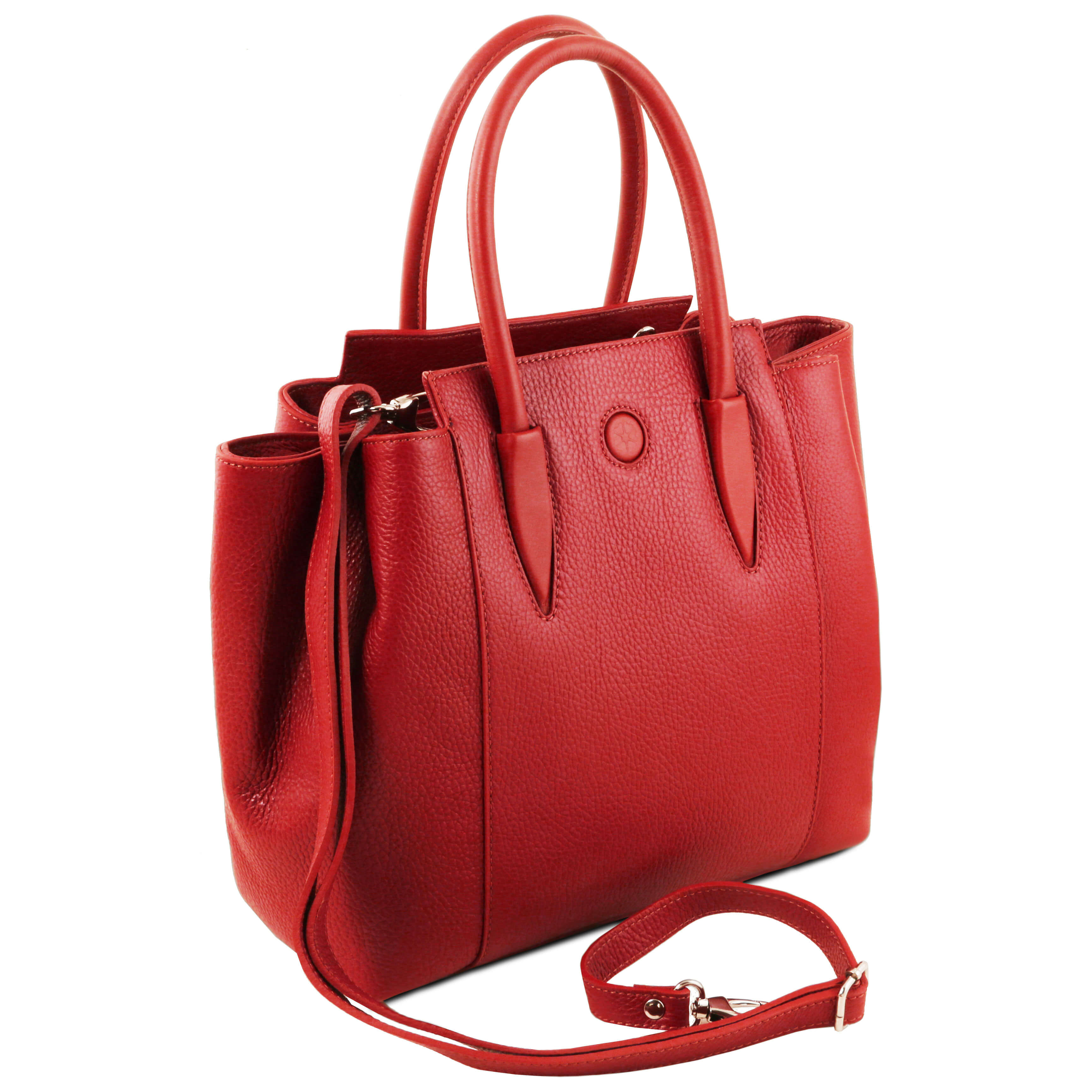 Tuscany Leather handtassen dames Tulipan TL141727 rood zijkant