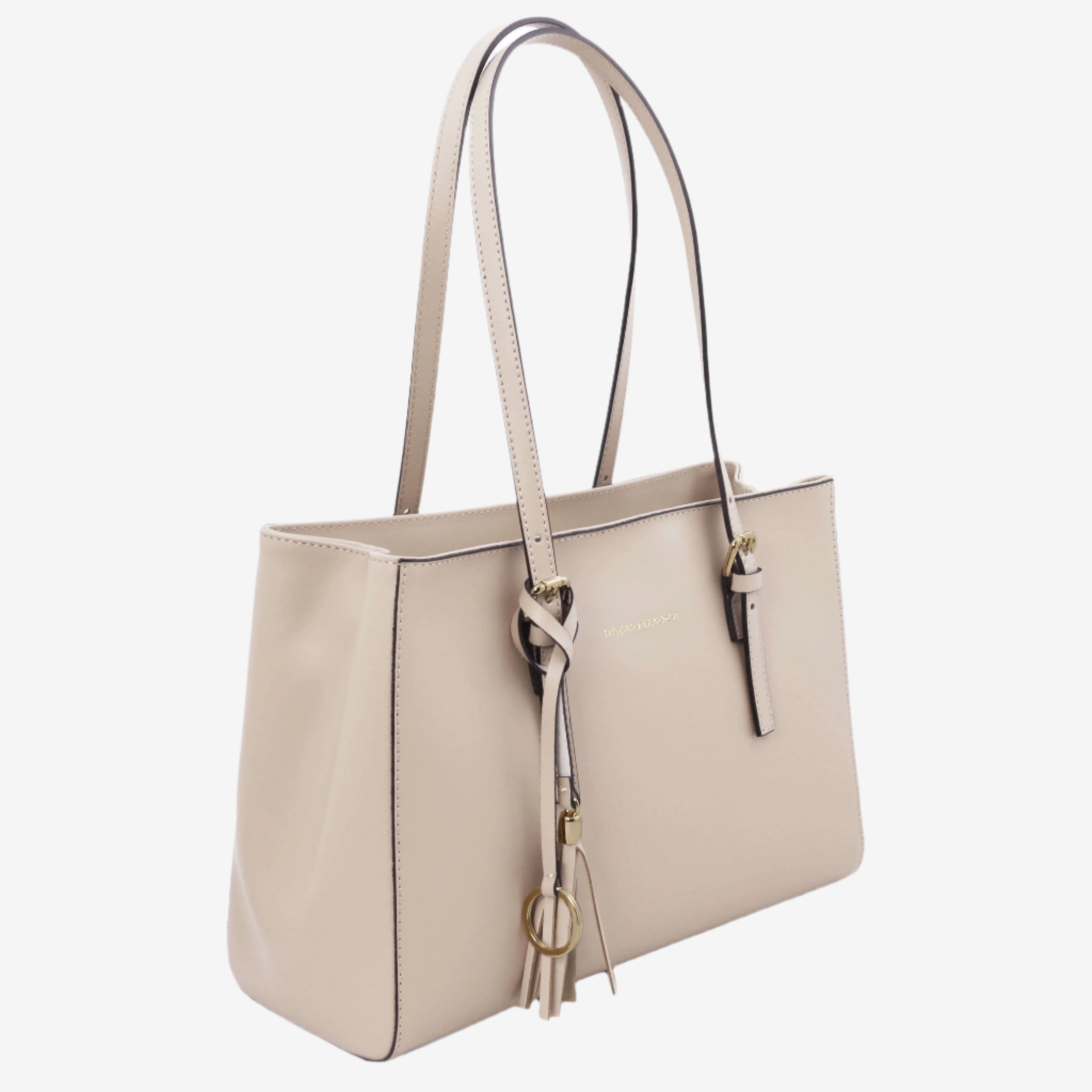 Tuscany Leather shoppers dames TL Bag TL142037 beige zijkant