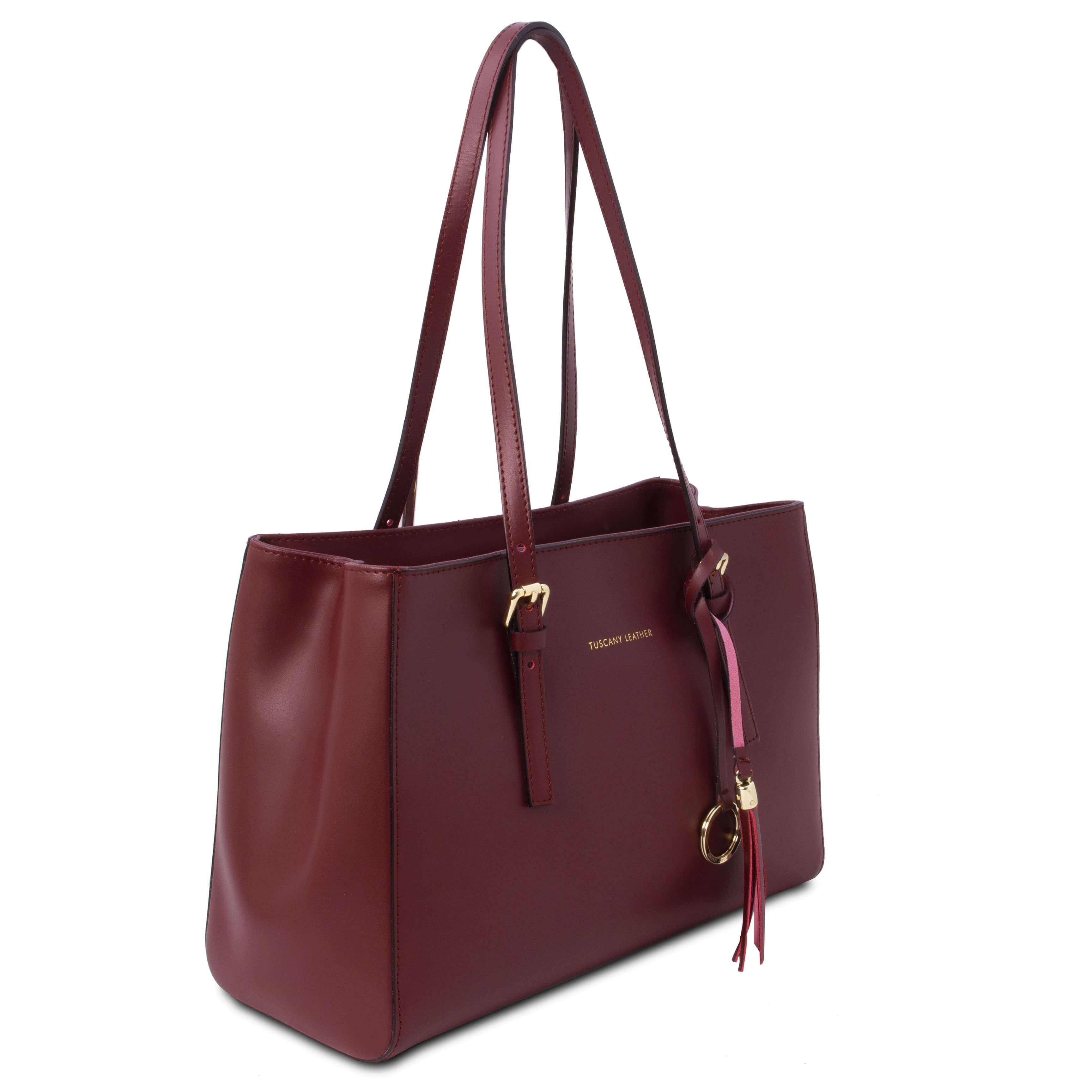 Tuscany Leather shoppers dames TL Bag TL142037 bordeaux zijkant