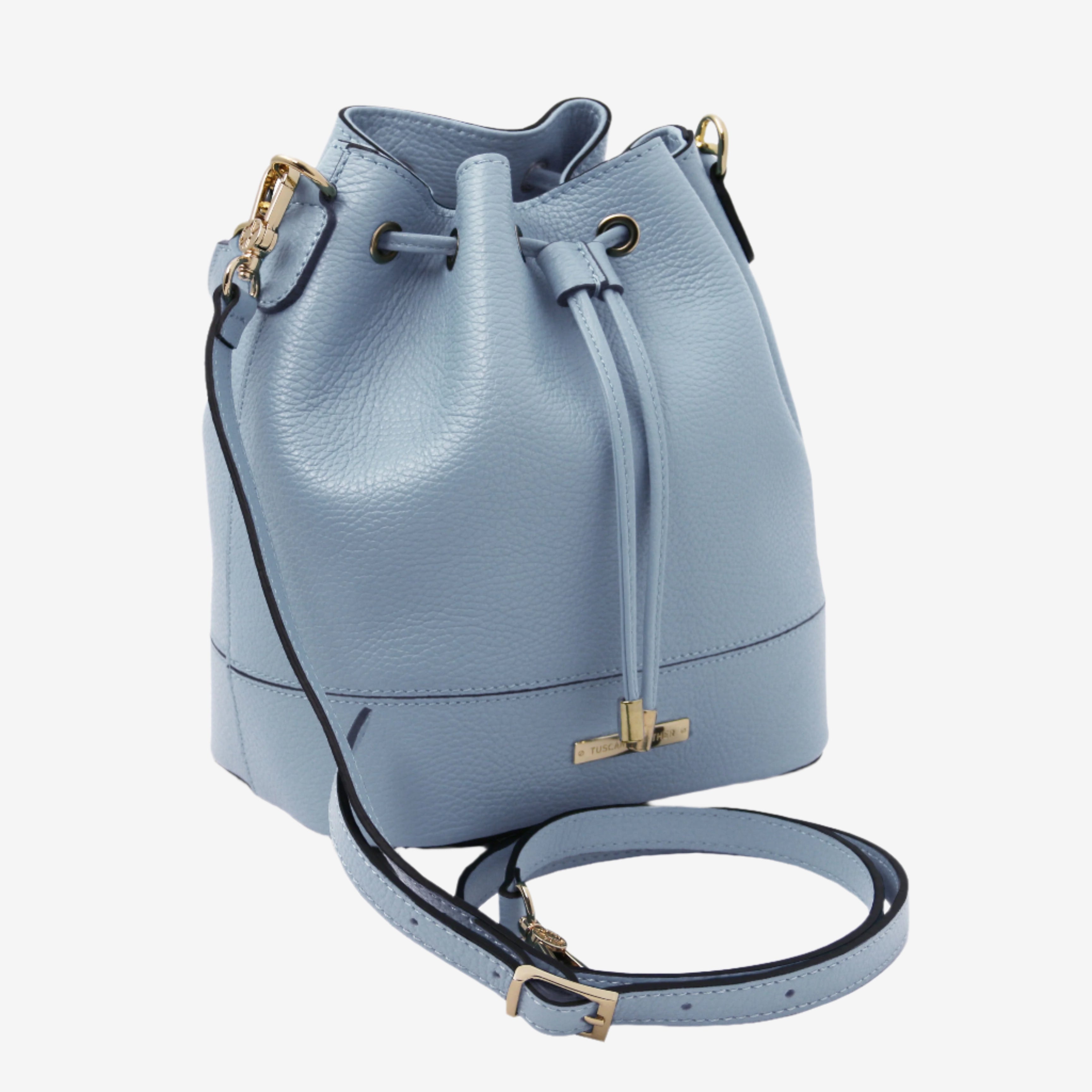 Tuscany Leather handtassen dames TL Bag TL142146 light blue zijkant