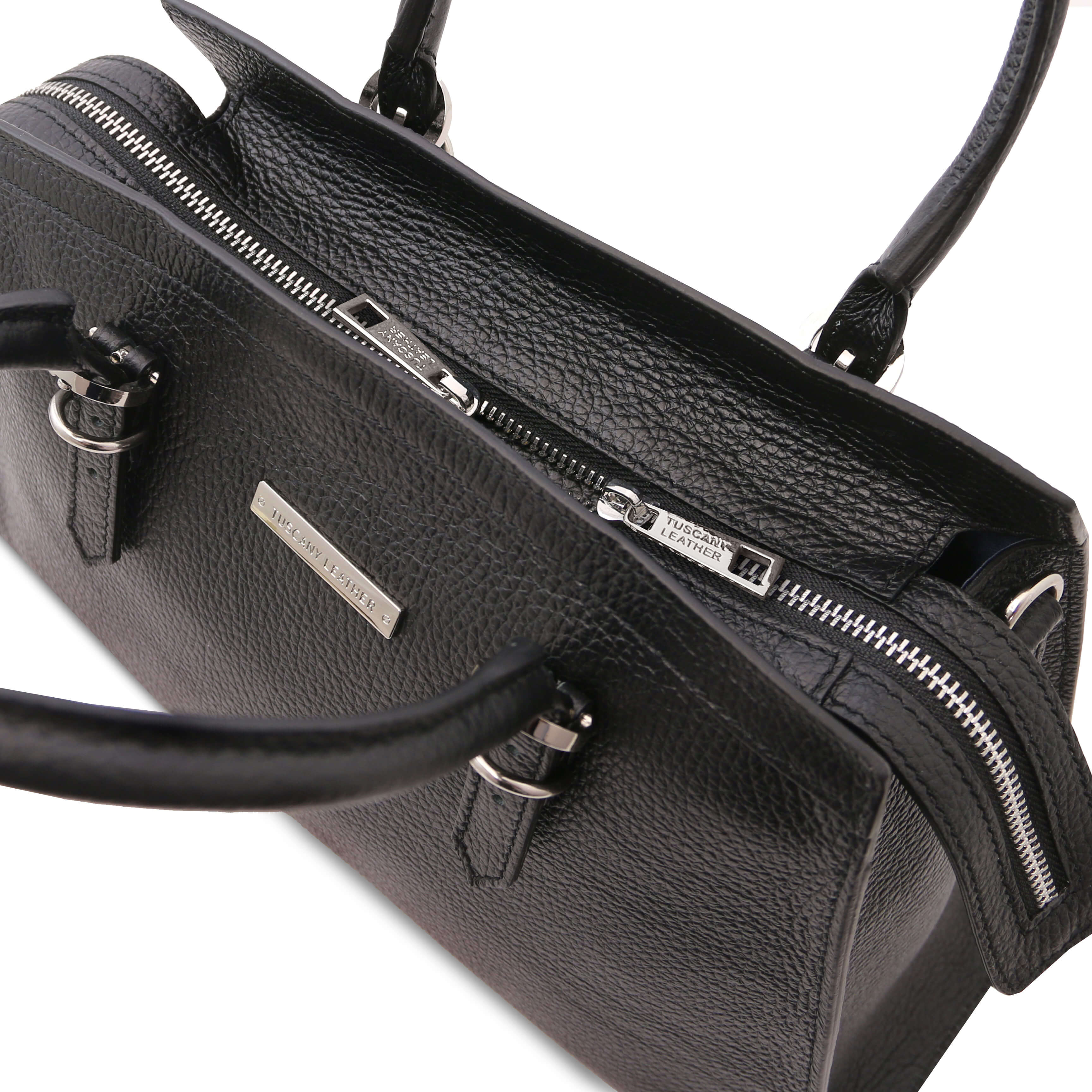 Tuscany Leather Handtassen dames TL Bag TL142147 zwart bovenkant