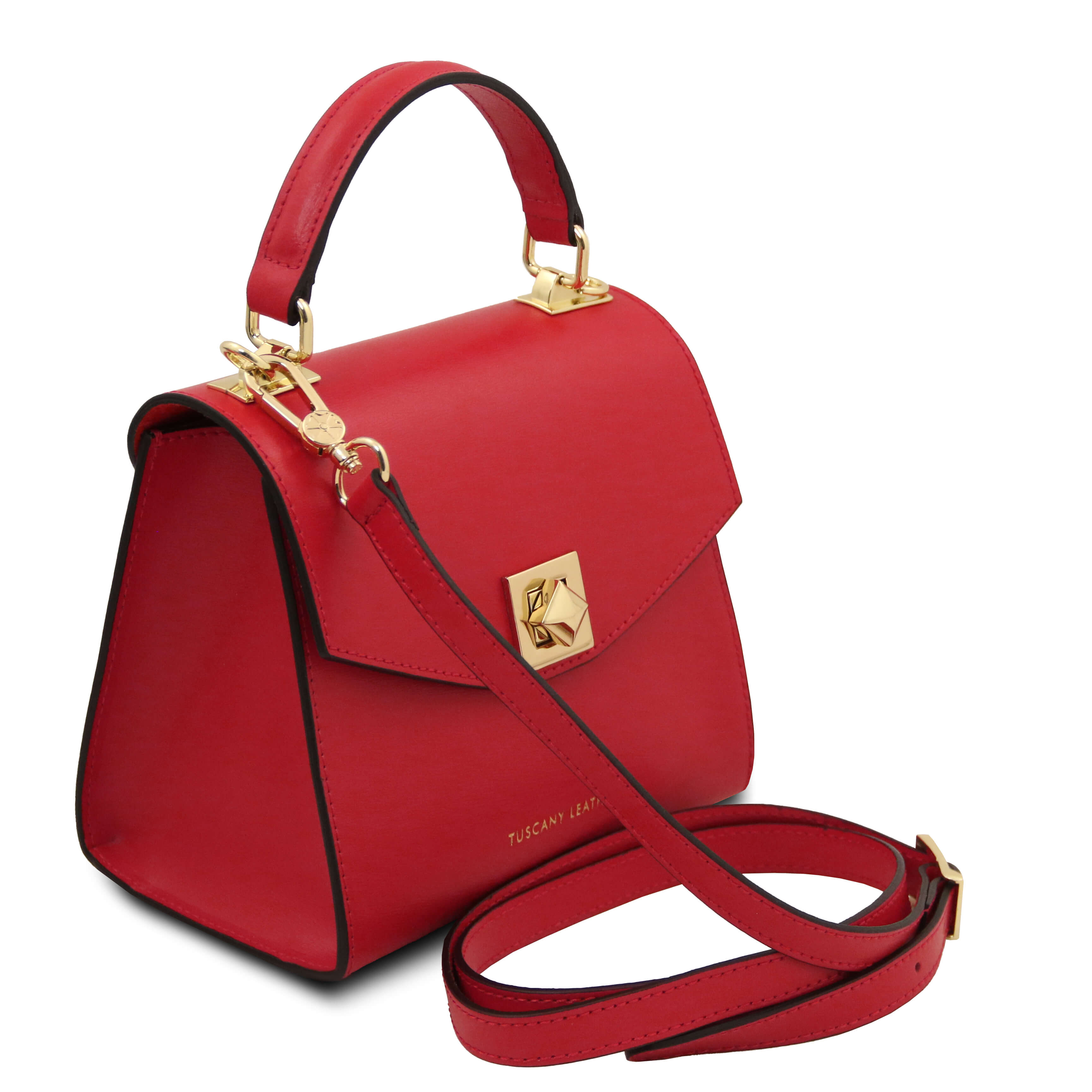 Tuscany Leather handtassen dames TL Bag TL142203 rood zijkant