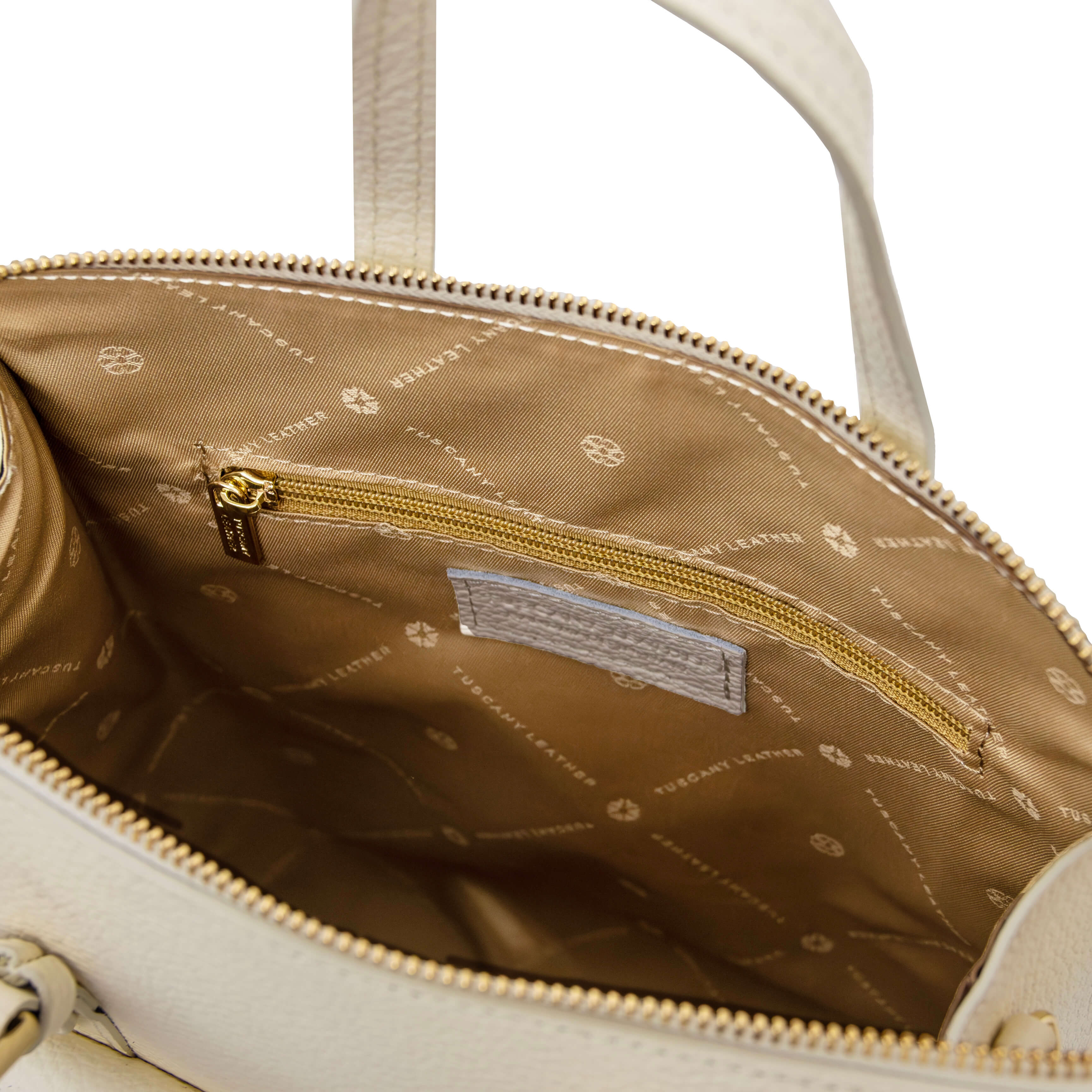 Tuscany Leather rugtassen dames TL Bag TL142211 beige binnenkant