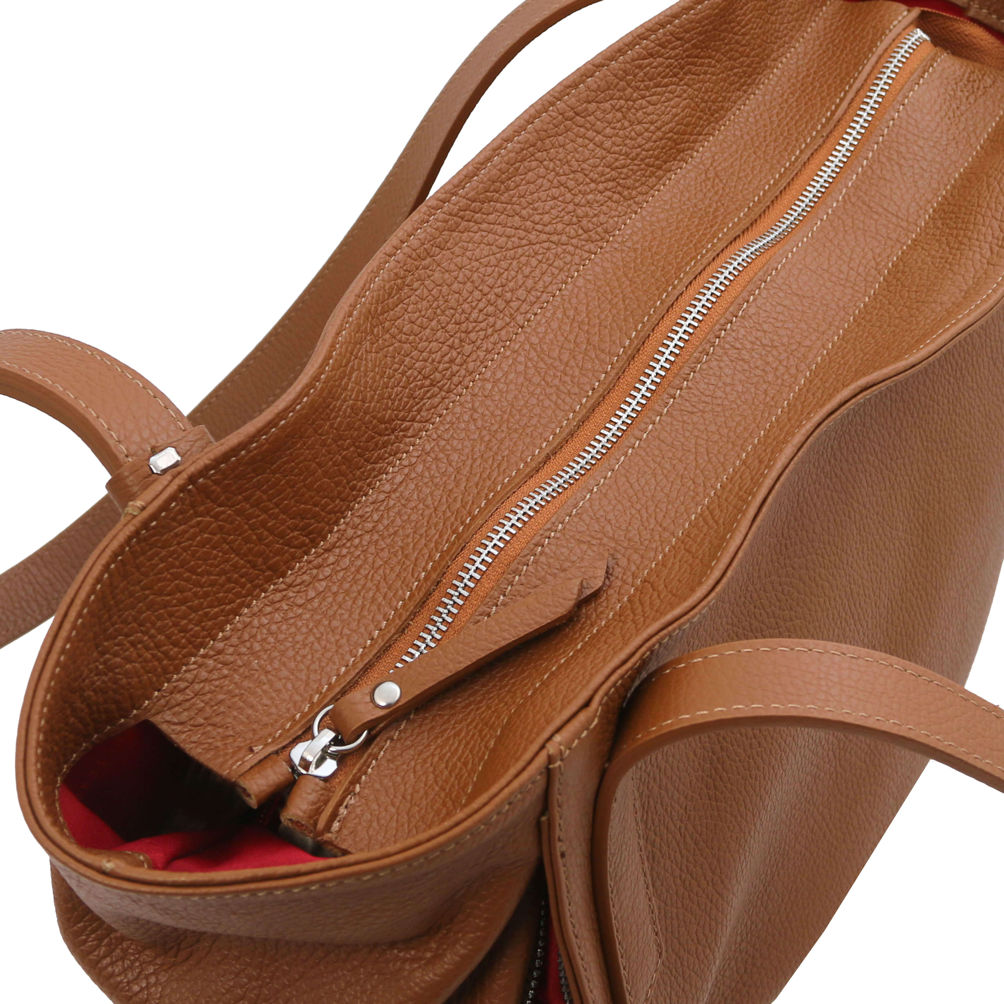 Tuscany Leather shoppers dames TL BAG TL142230 cognac rits