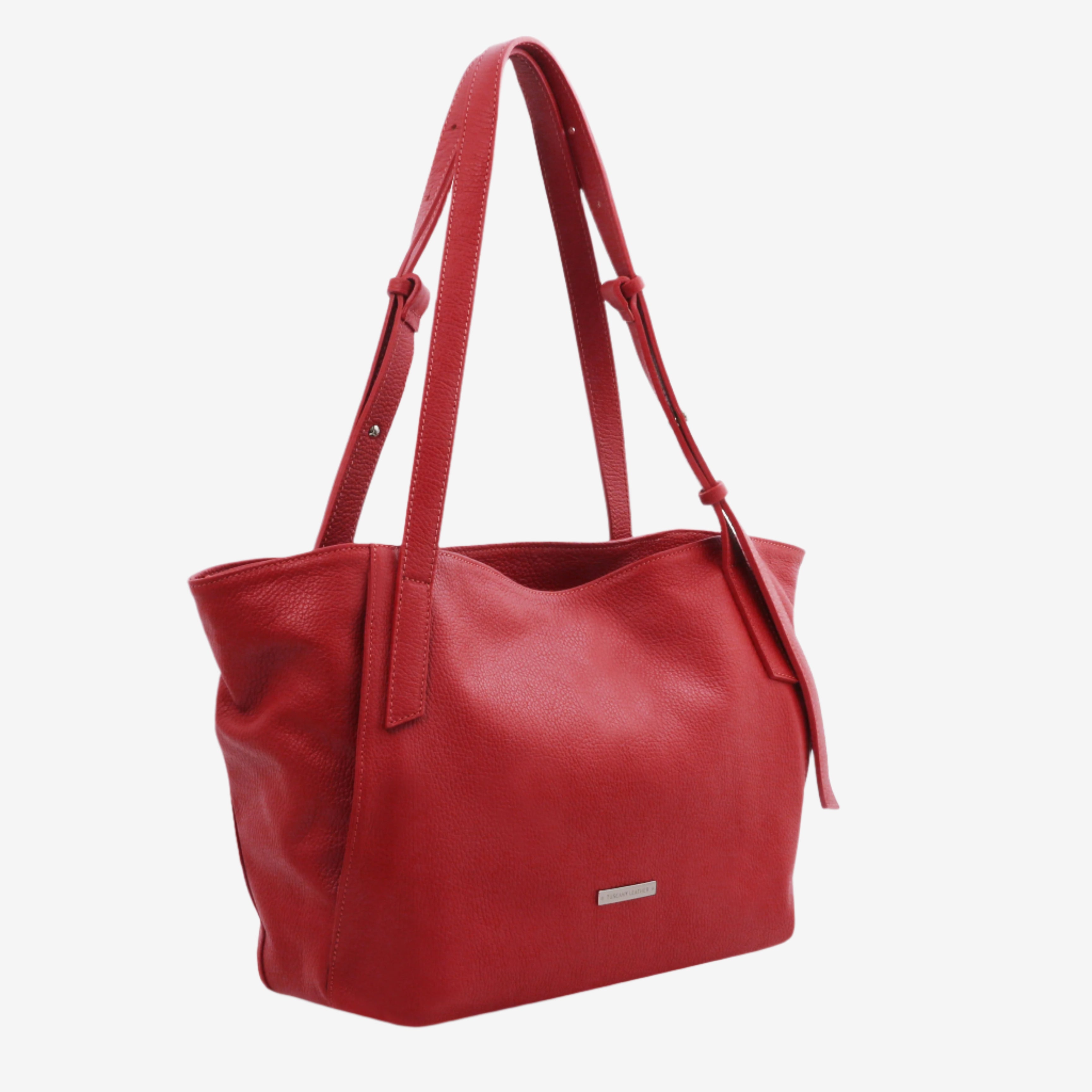 Tuscany Leather shoppers dames TL BAG TL142230 lipstick red zijkant