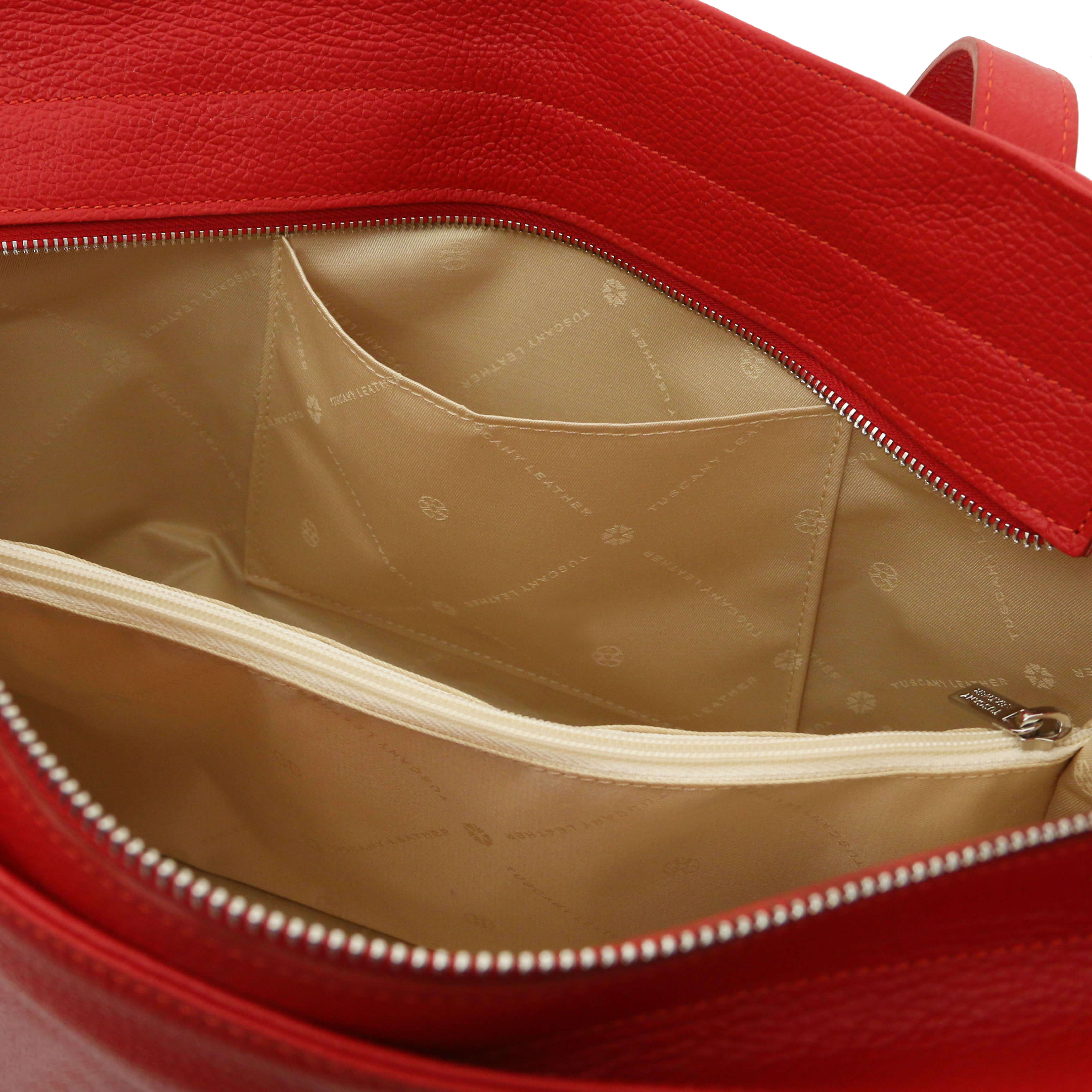 Tuscany Leather shoppers dames TL BAG TL142230 rood binnenvakken