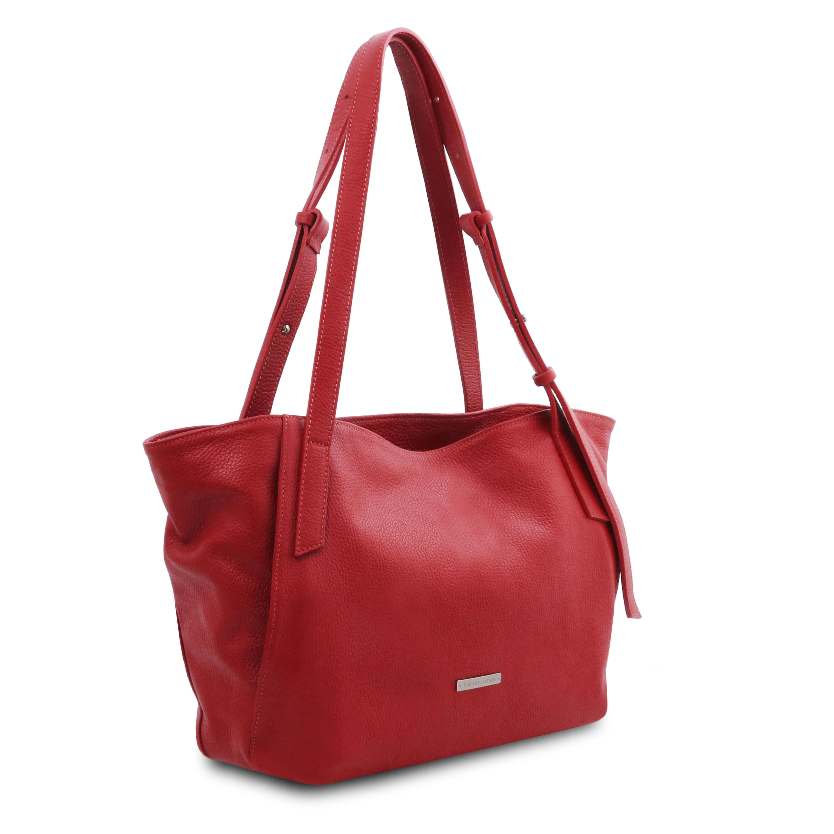 Tuscany Leather shoppers dames TL BAG TL142230 rood zijkant