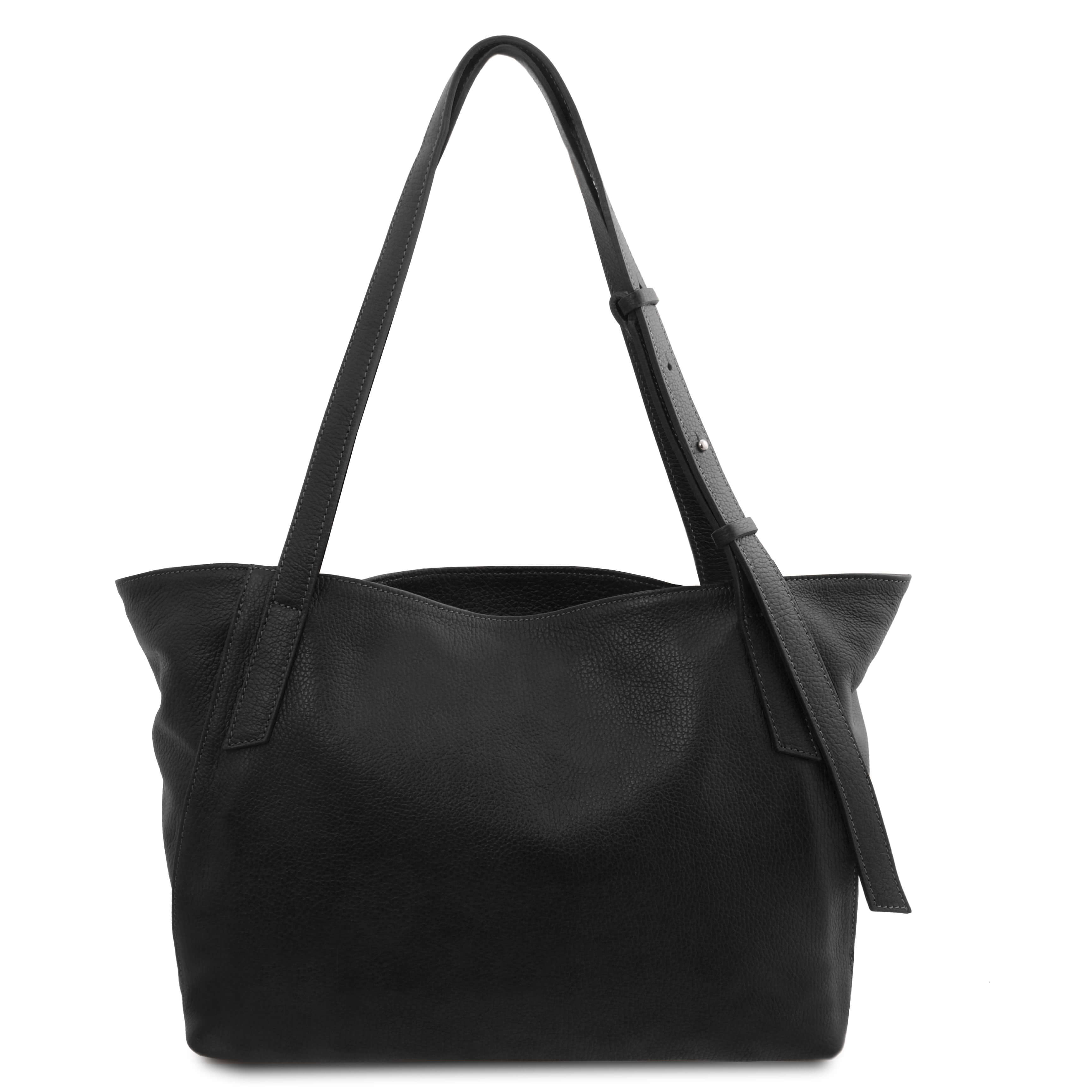 Tuscany Leather shoppers dames TL BAG TL142230 zwart achterkant