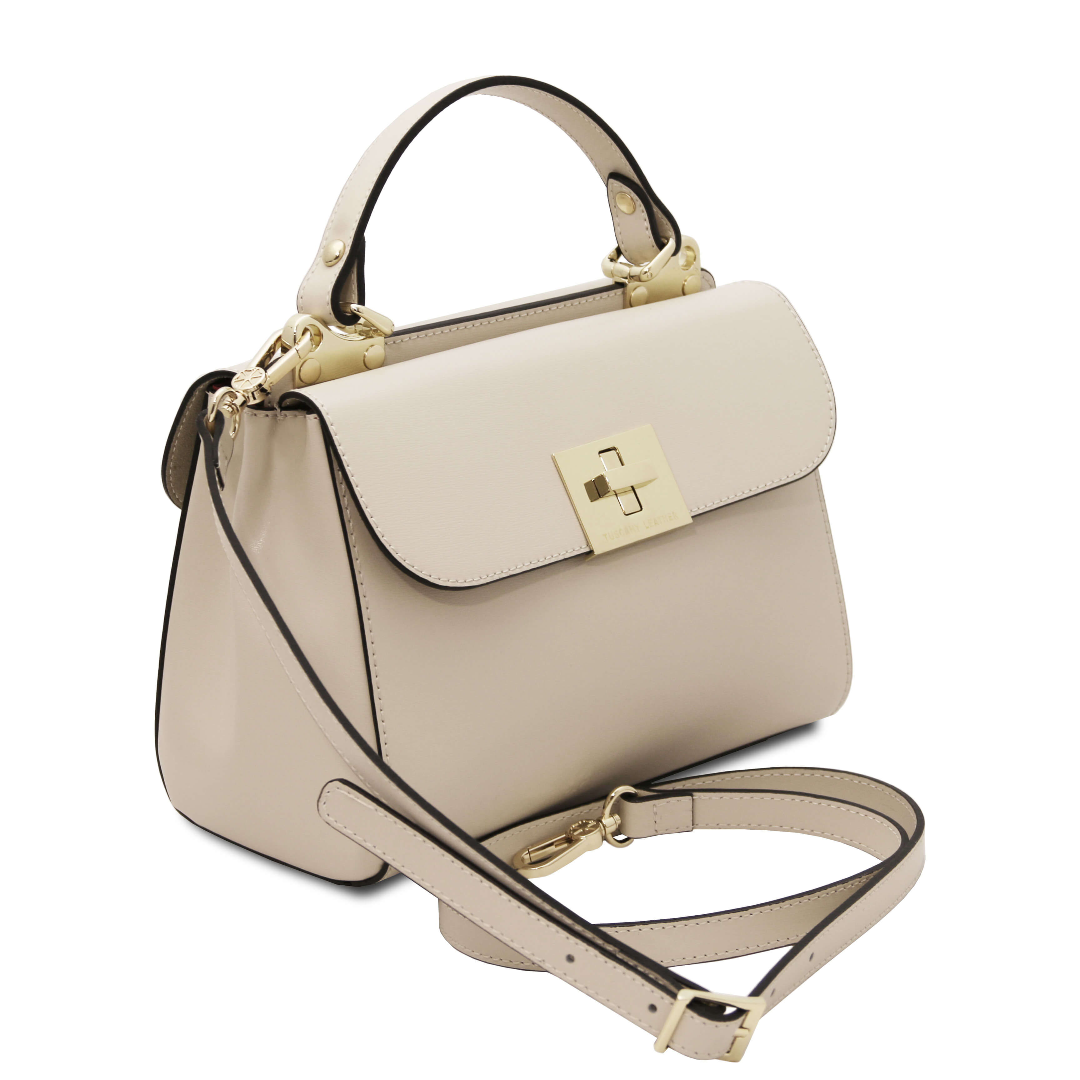 Tuscany Leather handtassen dames Armonia TL142286 beige zijkant en voorkant