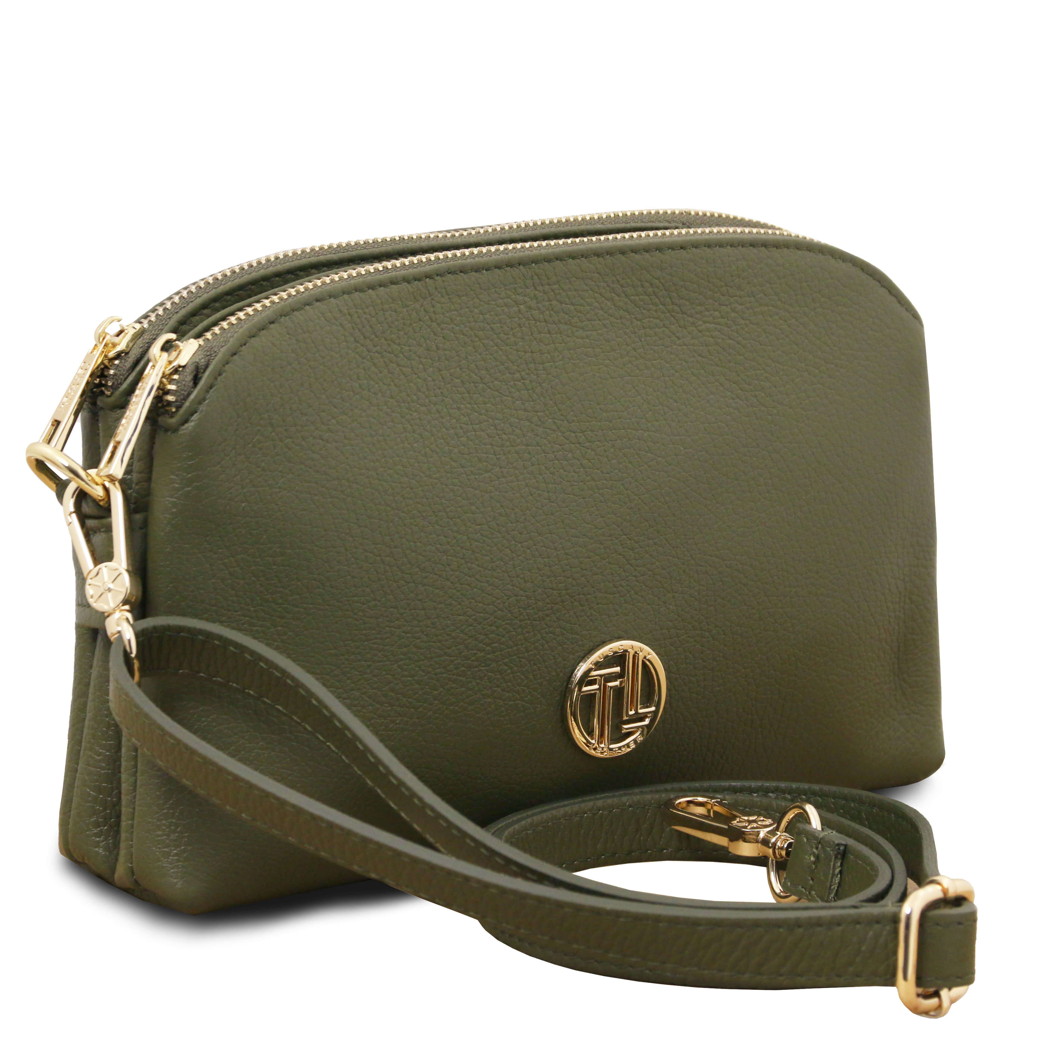 Tuscany Leather crossbodytassen dames LILY TL142375 forest green zijkant