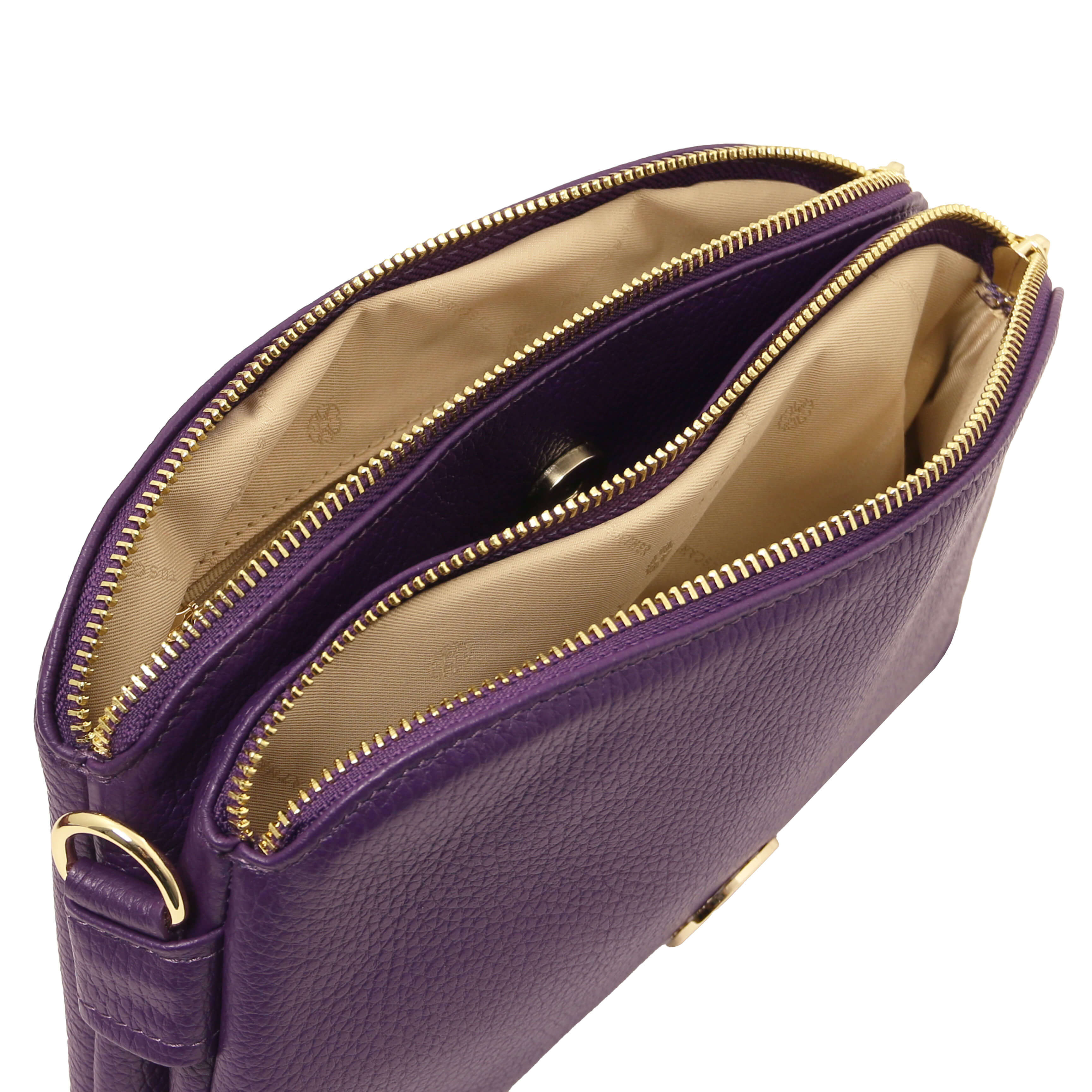 Tuscany Leather crossbodytassen dames LILY TL142375 purple binnenvakken