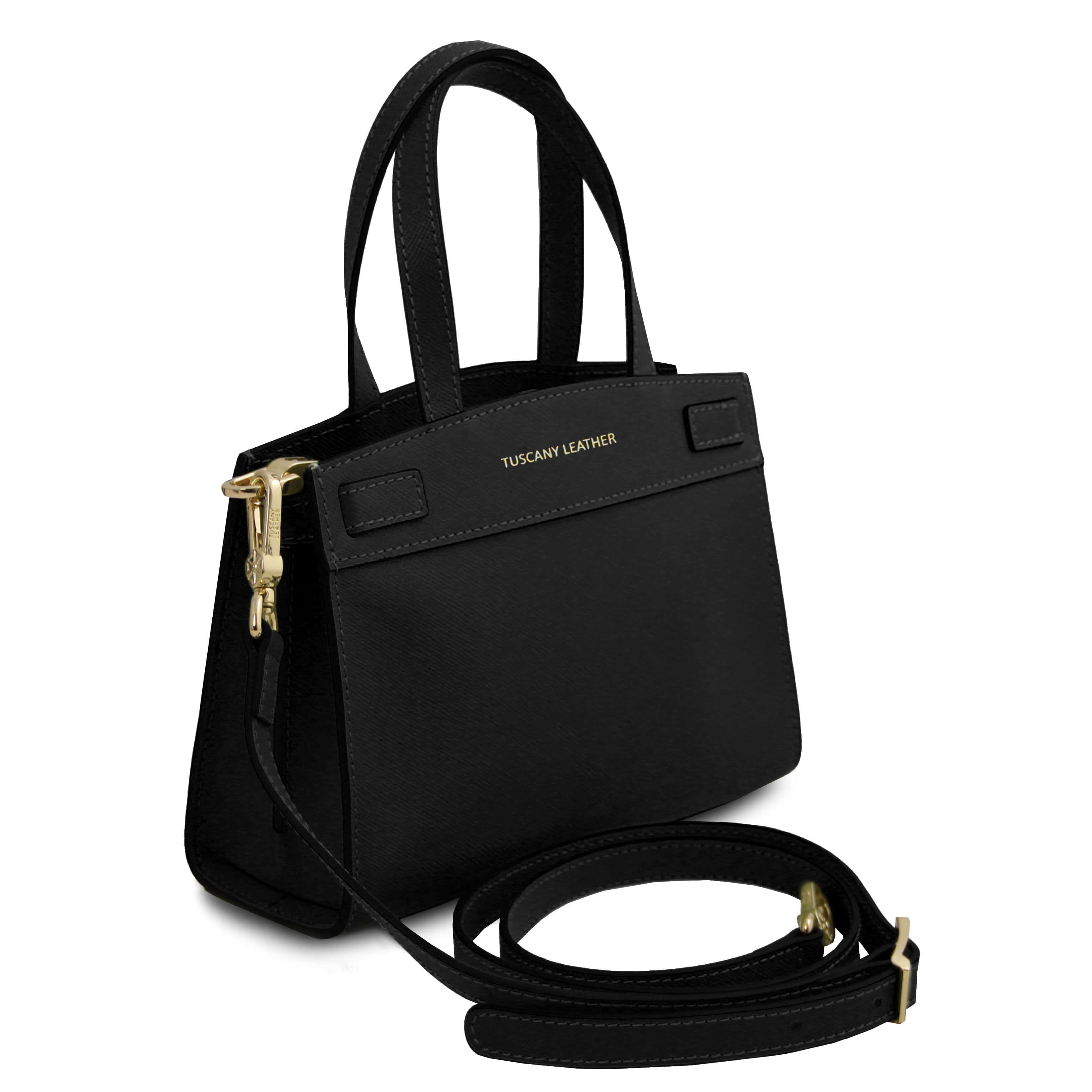 Tuscany Leather leren handtas MUSA voor dames TL142383 zwart zijkant