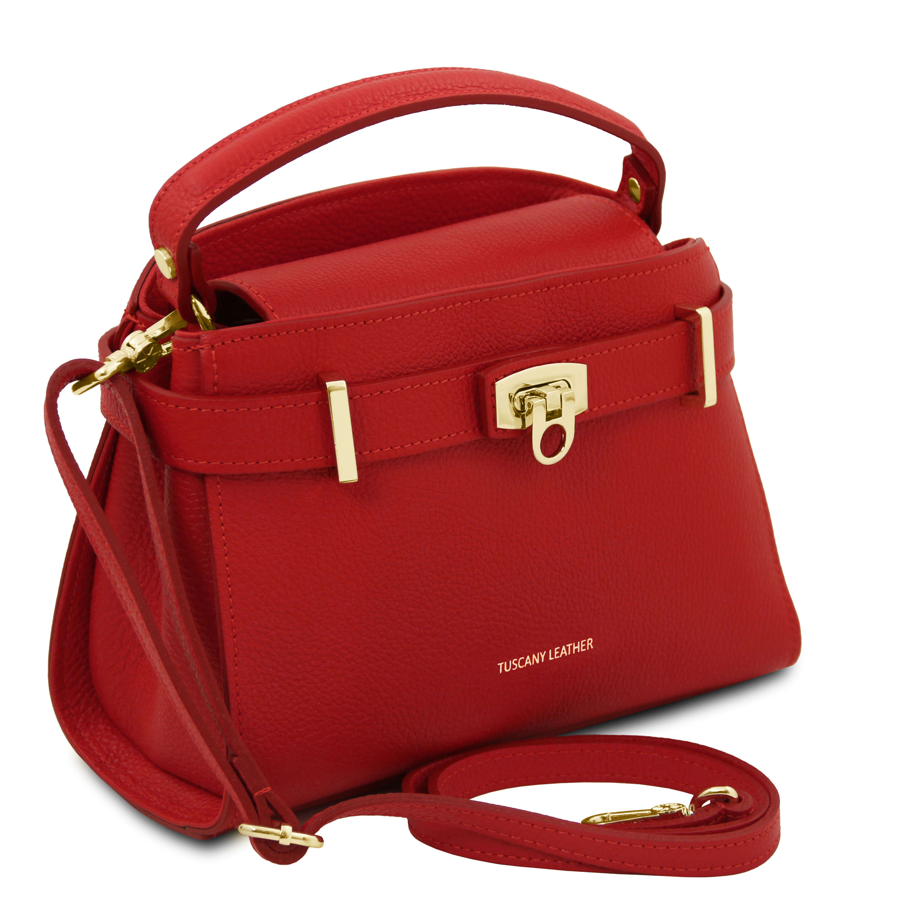 Tuscany Leather handtassen dames Maisy TL142394 rood zijkant