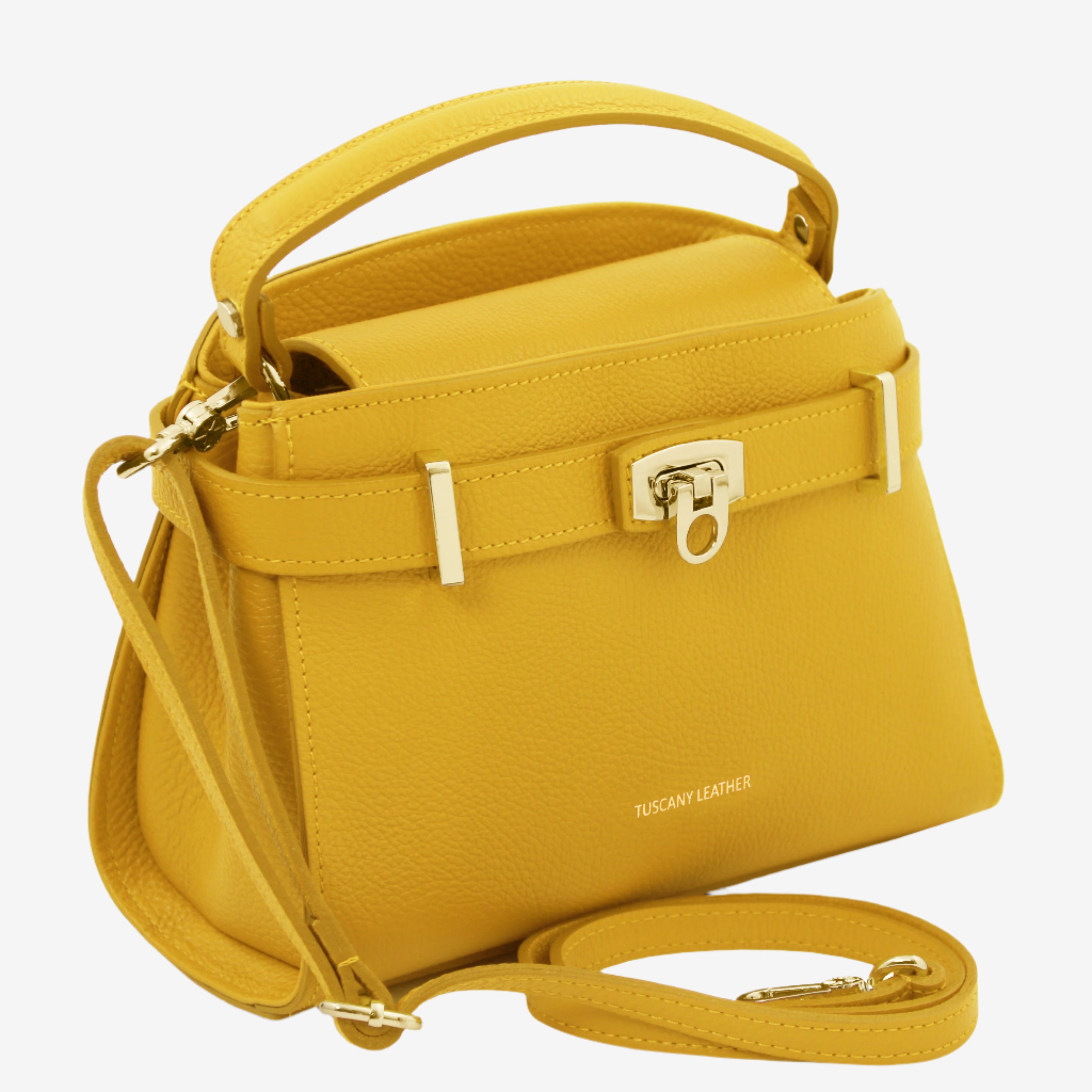 Tuscany Leather handtassen dames Maisy TL142394 yellow zijkant