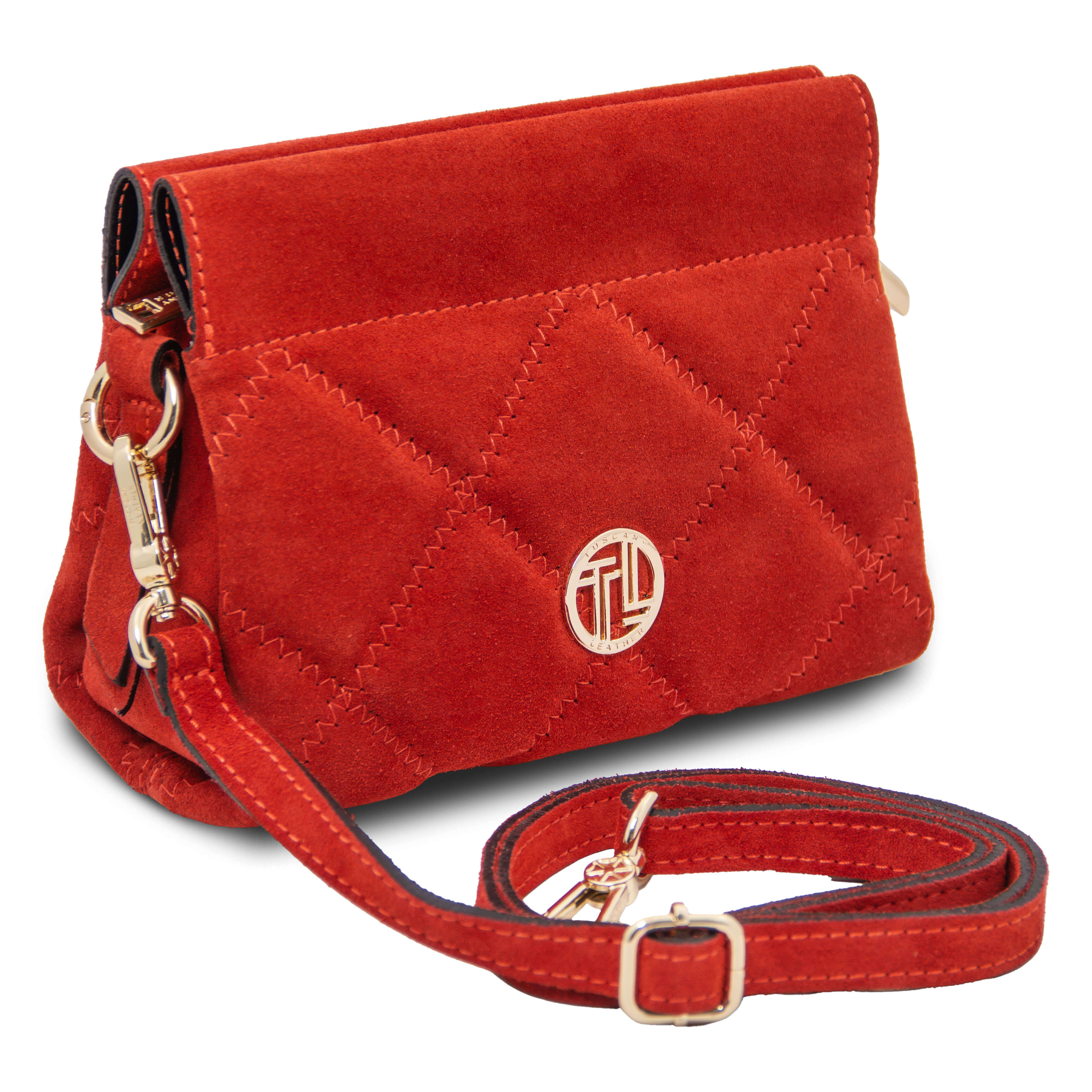 Tuscany Leather schoudertassen dames Eloise TL142400 rood zijkant