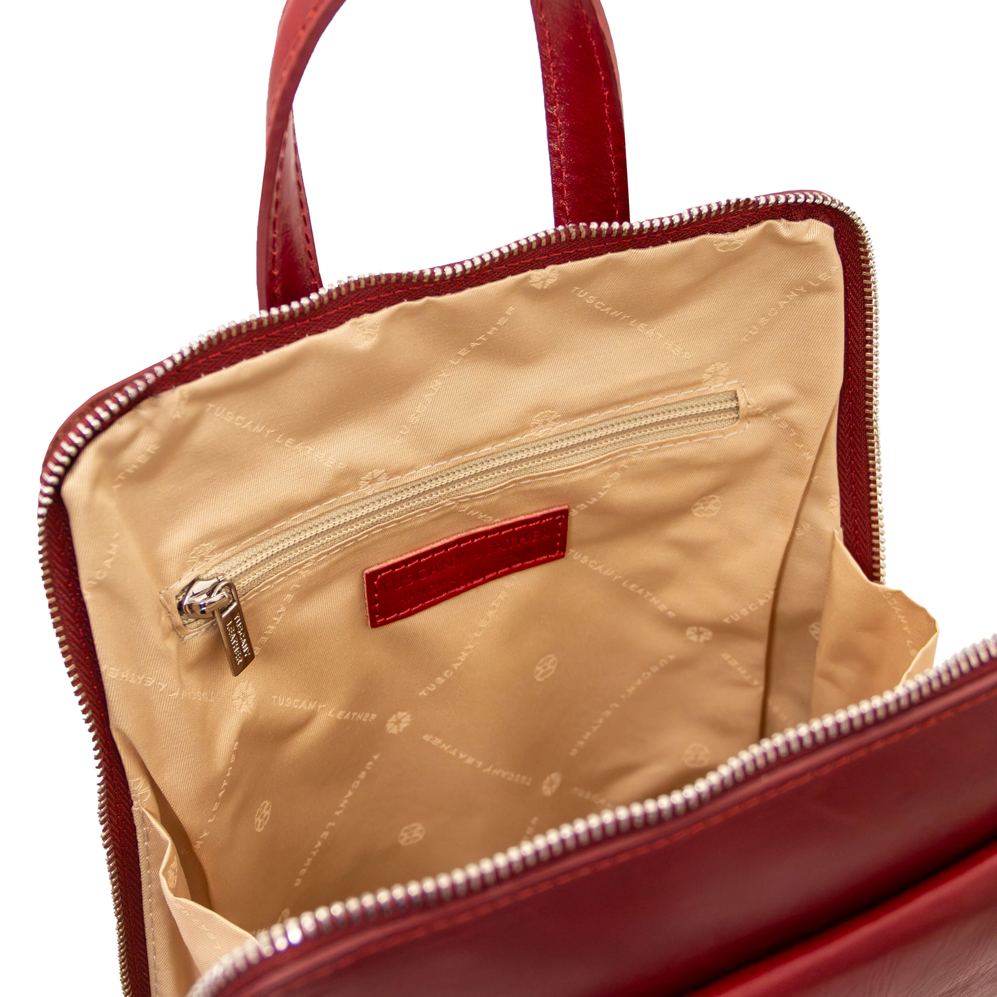 Tuscany Leather rugtassen dames Paris TL142410 rood binnenkant