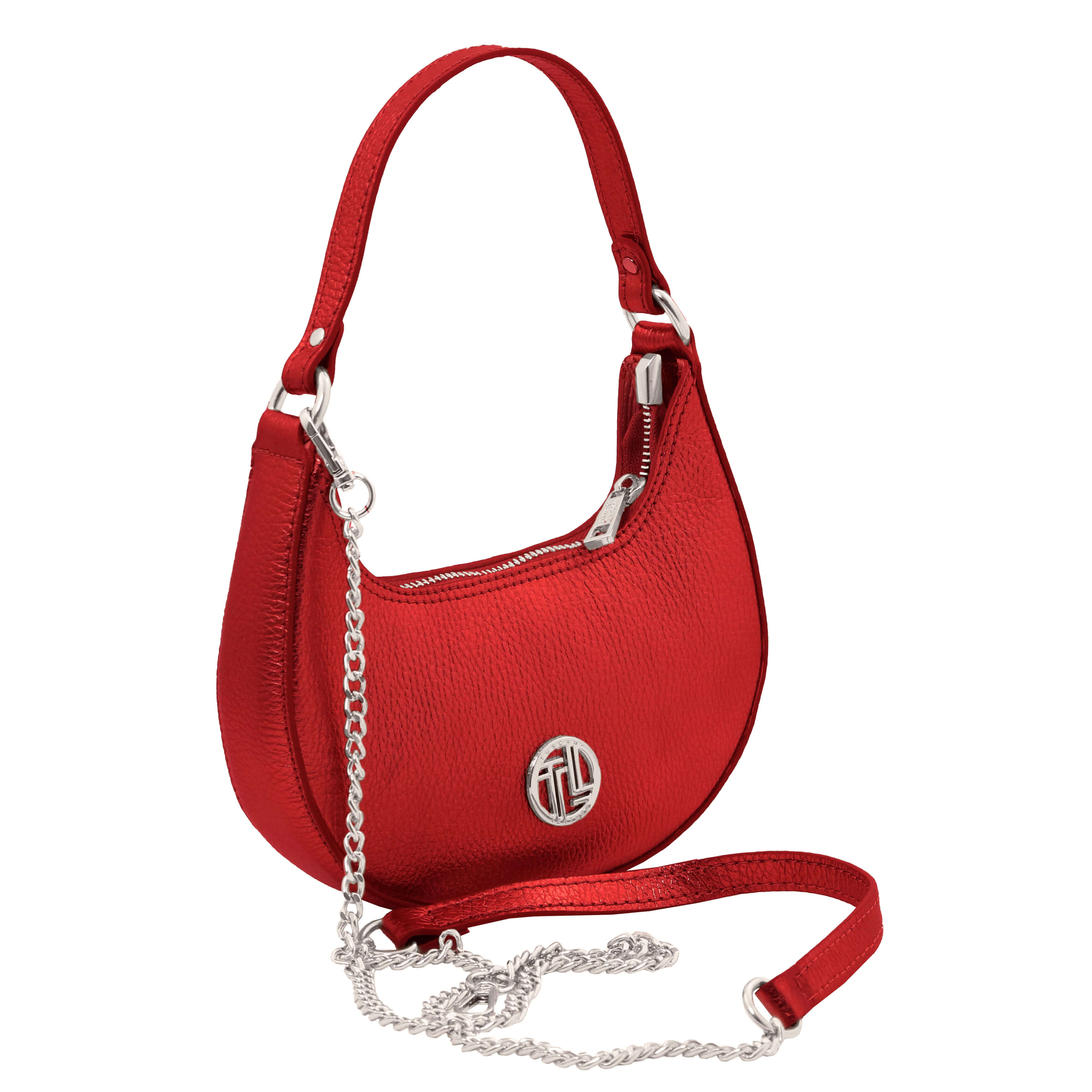 Tuscany Leather handtassen dames Pixie TL142413 rood zijkant