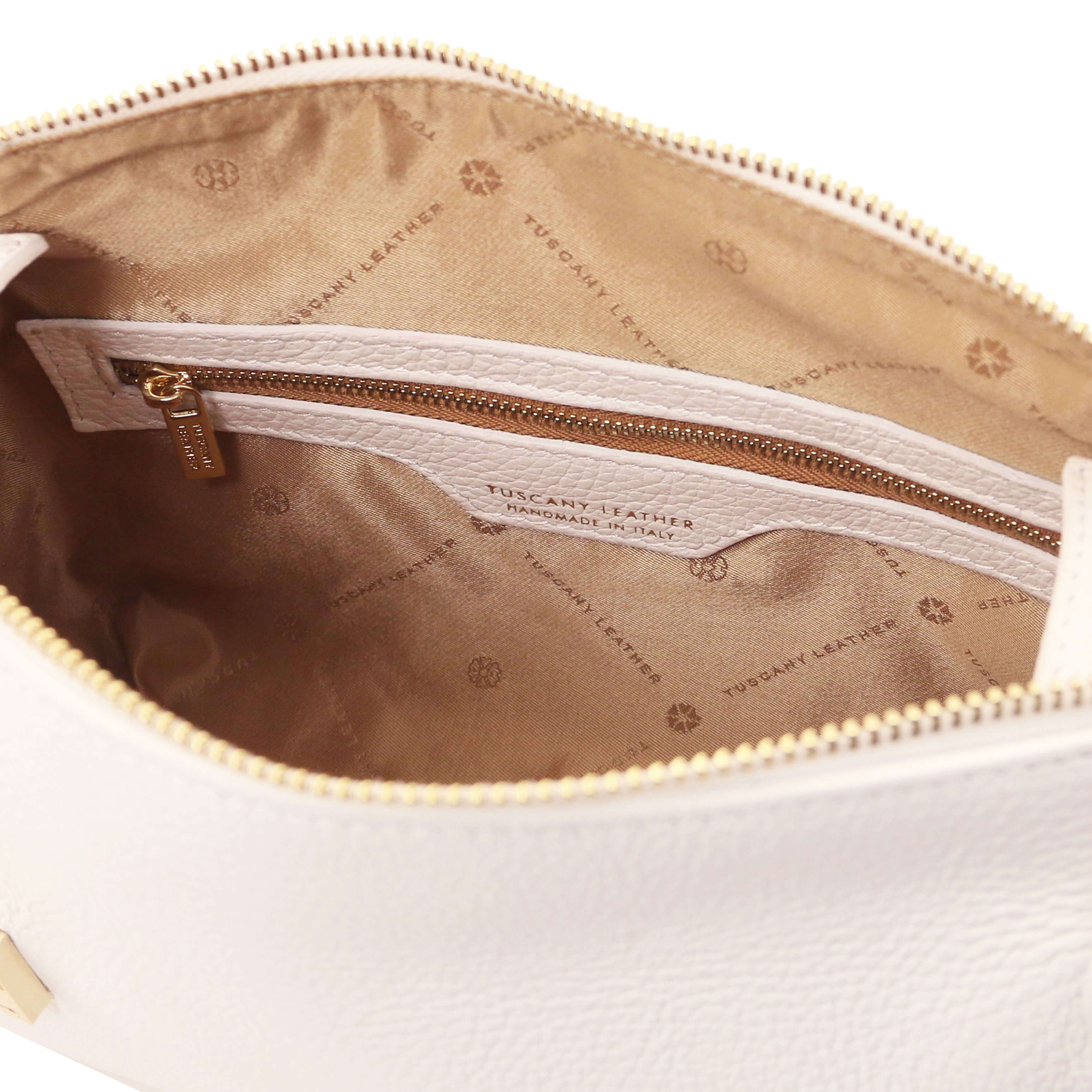 Tuscany Leather handtassen dames Praline TL142422 white binnenkant