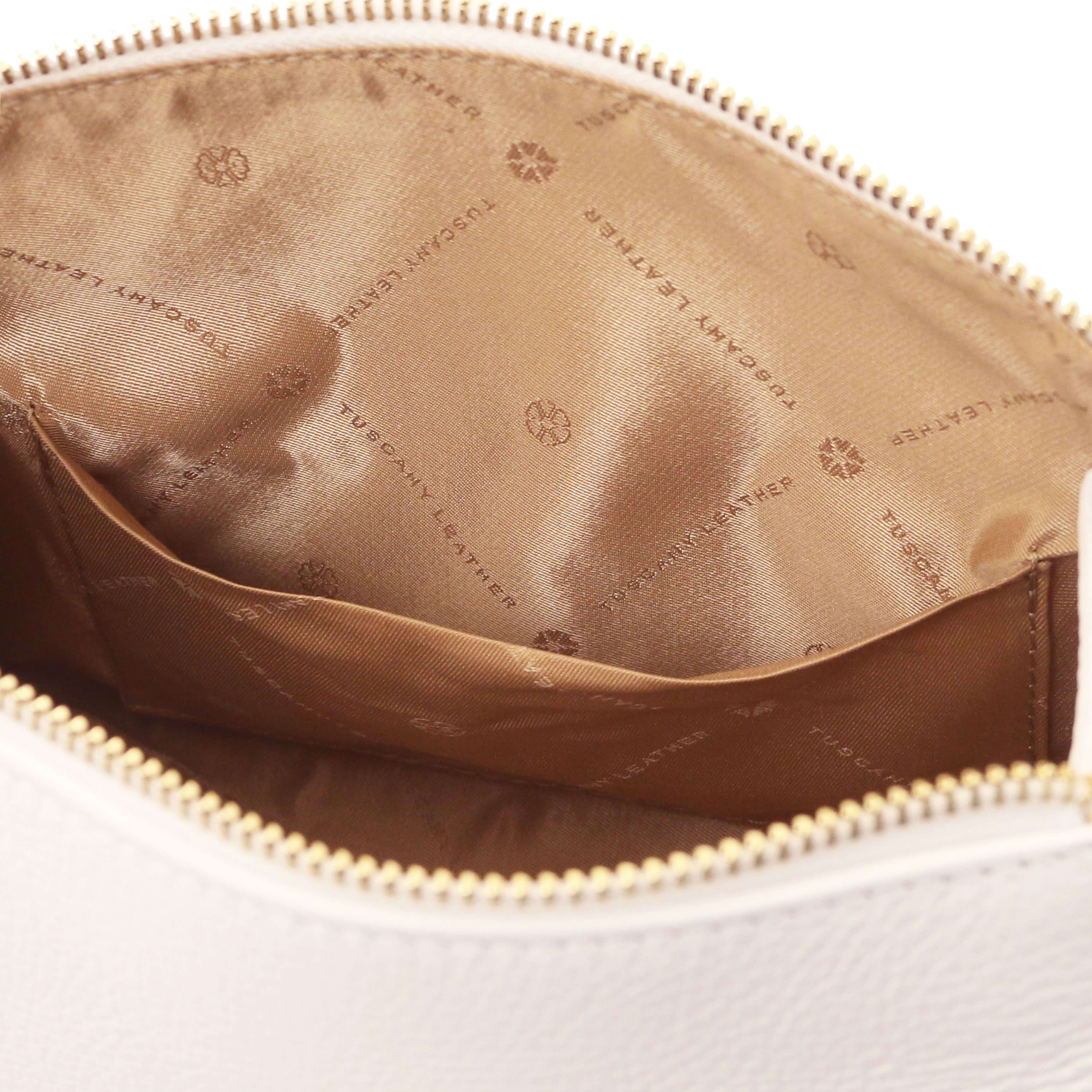 Tuscany Leather handtassen dames Praline TL142422 white binnenvakken