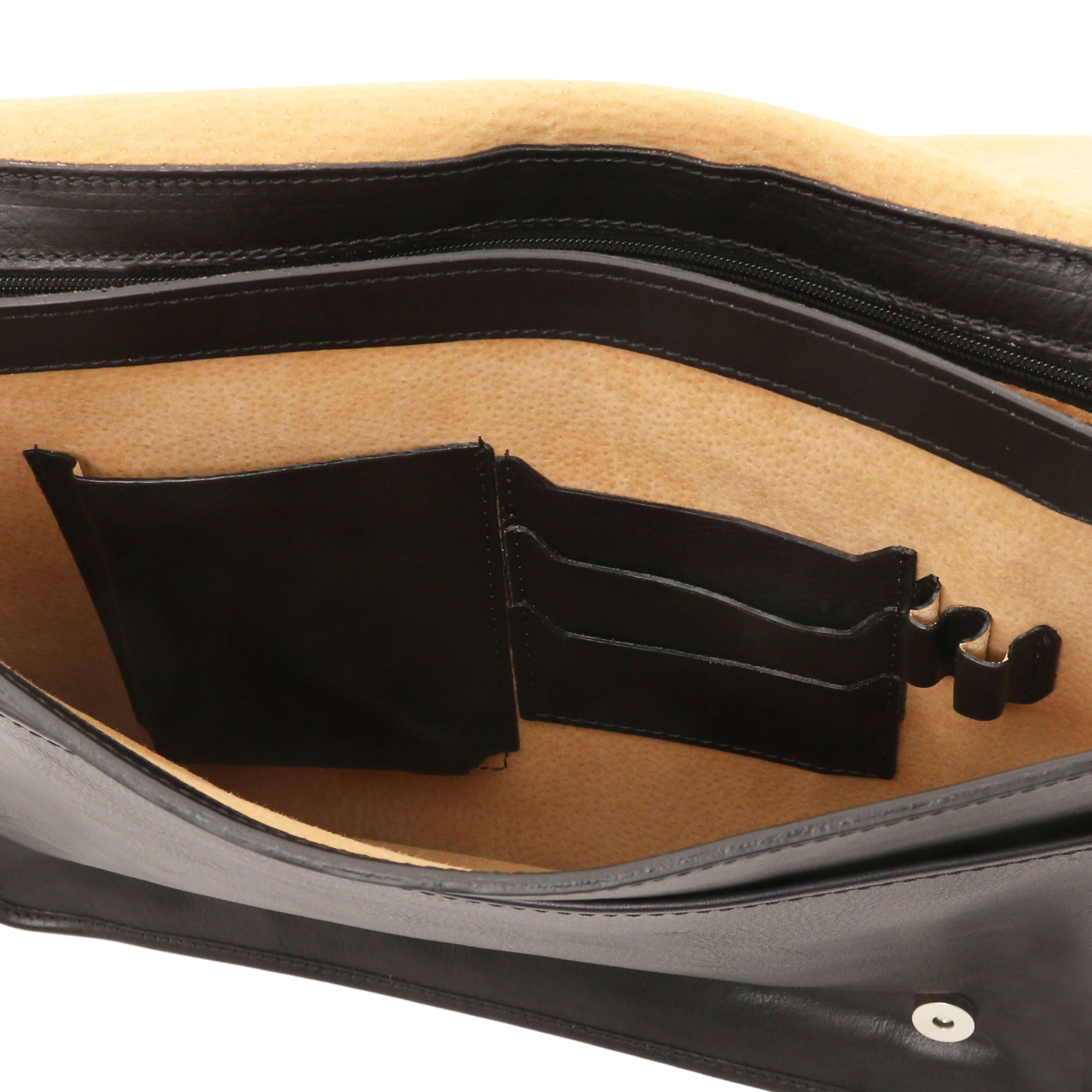 Tuscany Leather TL Messenger bags heren TL142430 black binnenvakken