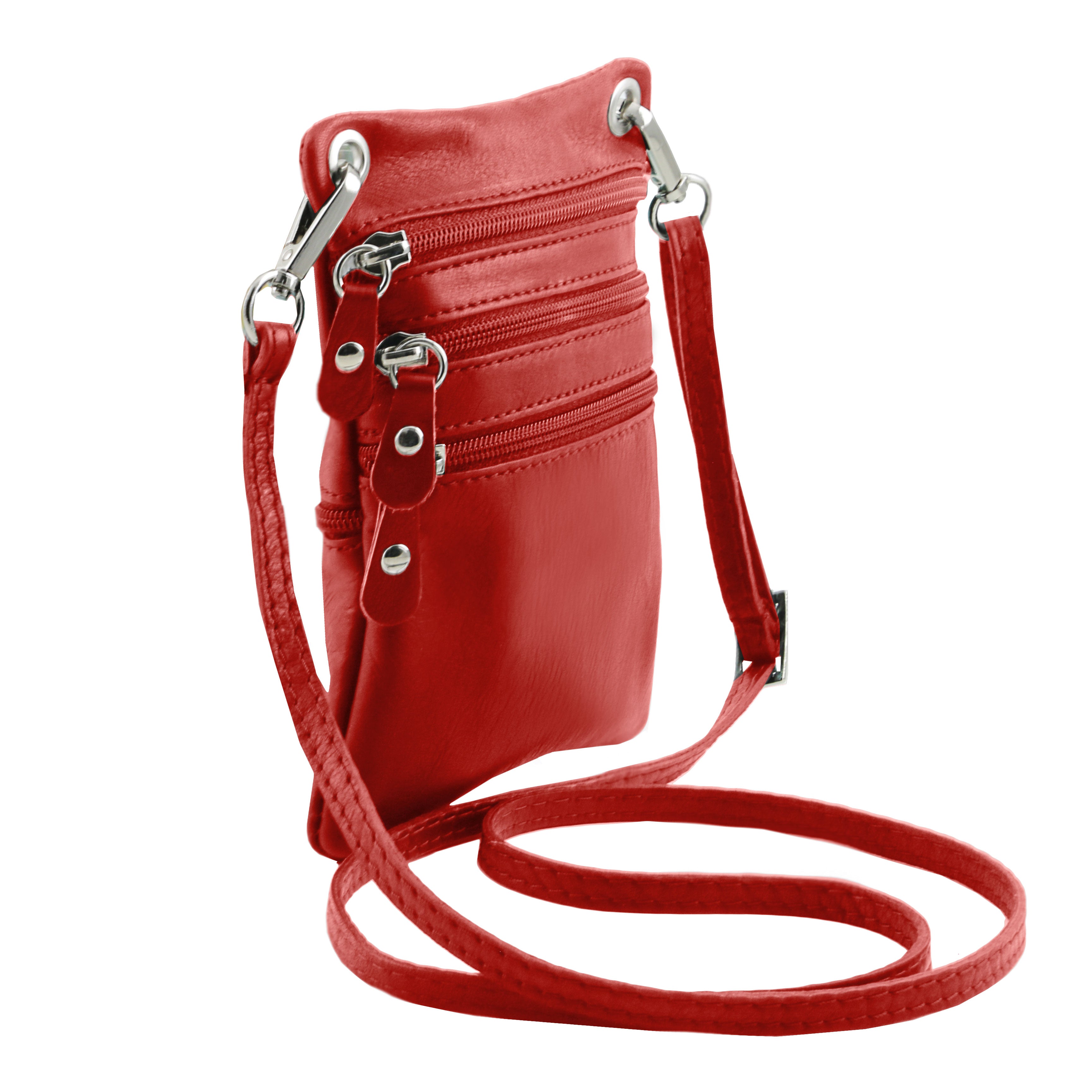 Tuscany Leather crossbody tas TL Bag 141368 rood zijkant