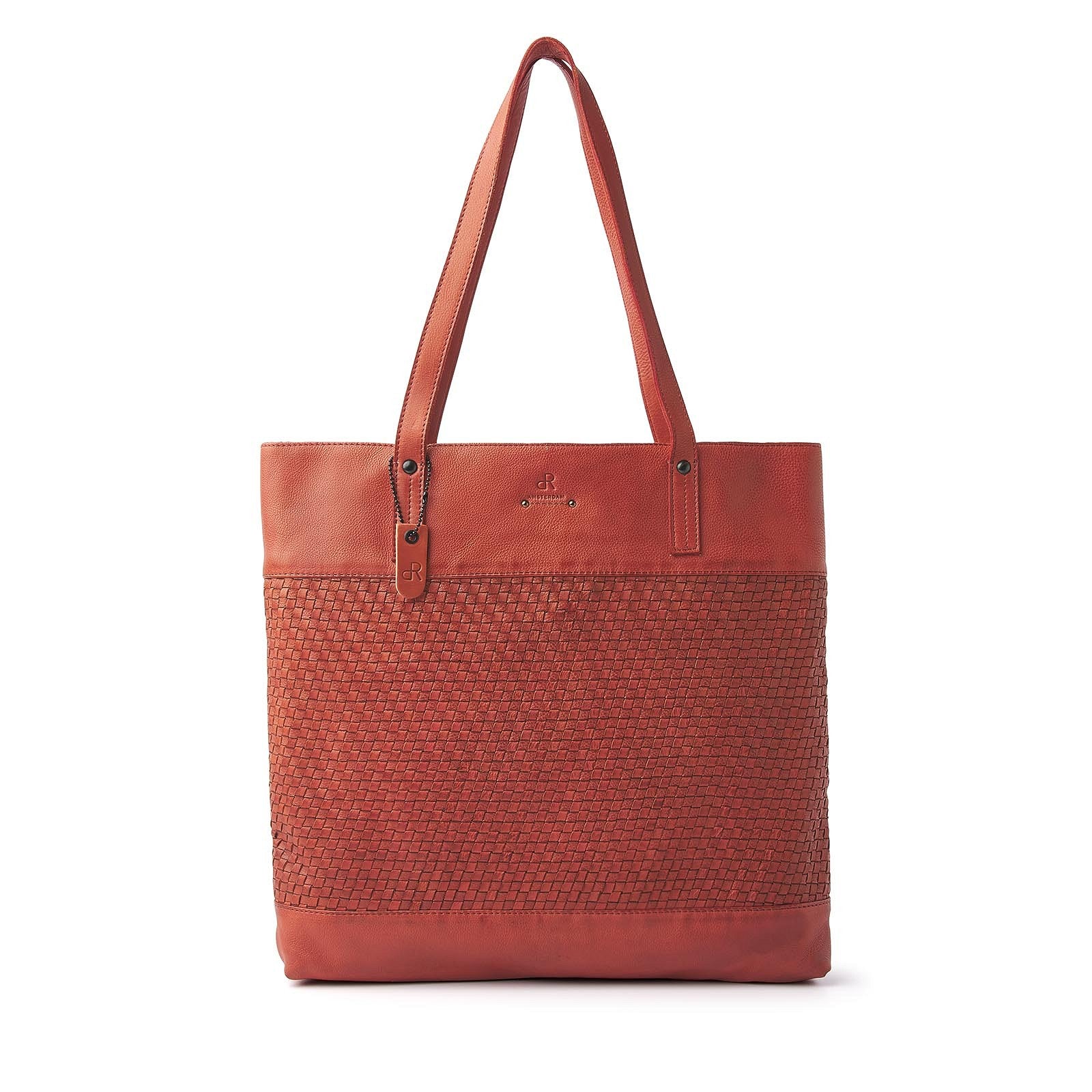 dR Amsterdam shopper leer tampa Braided 933602 oranje